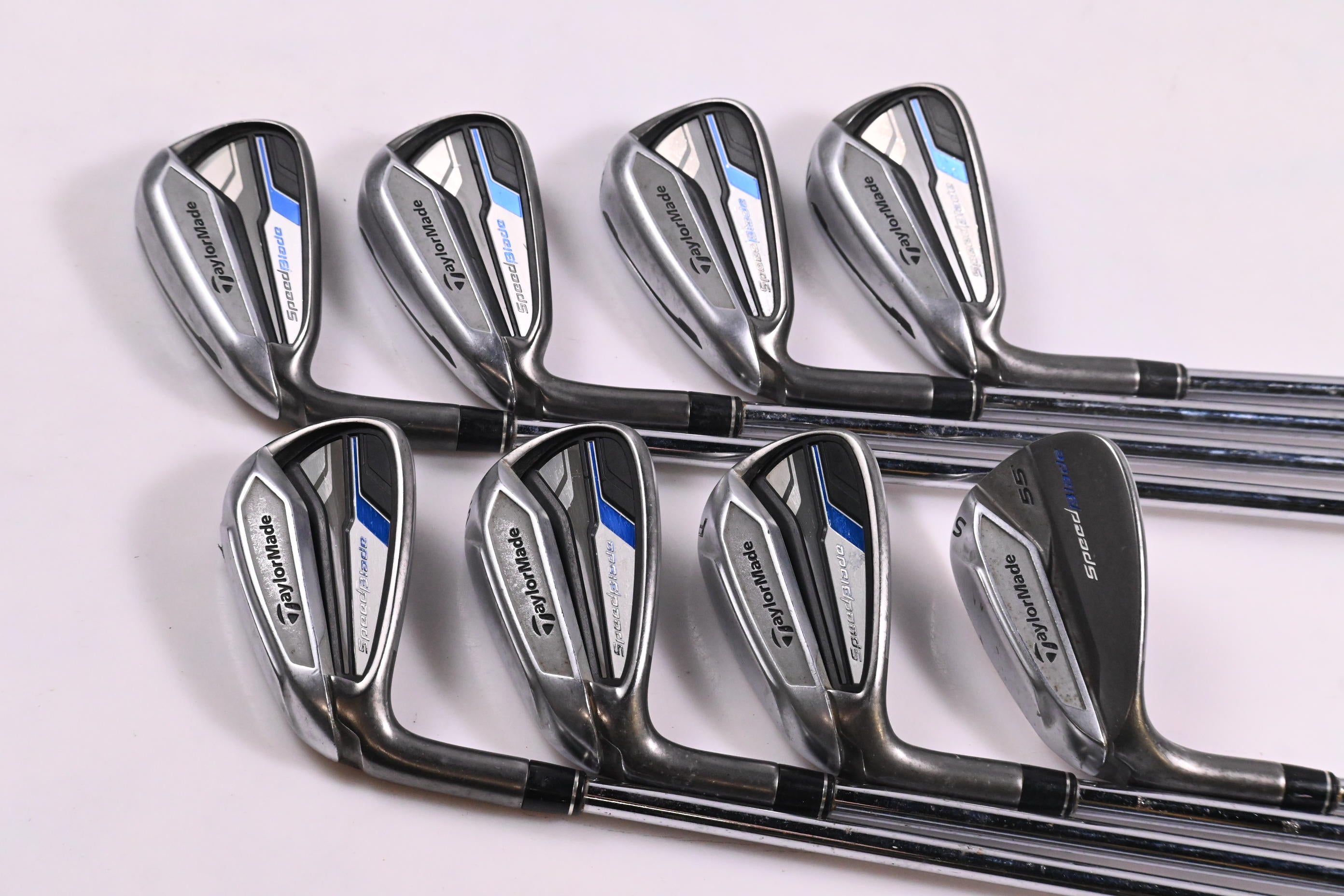 Left Hand Taylormade Speedblade Irons / 4-PW+SW / Regular Flex SpeedBlade 85