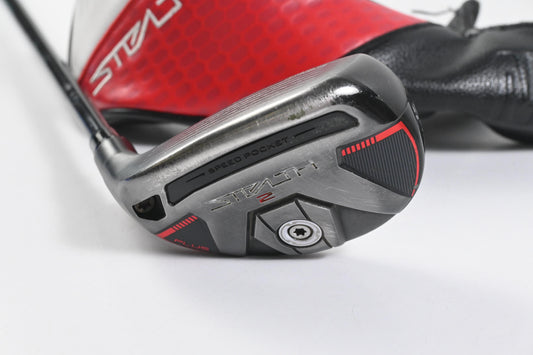 Left Hand Taylormade Stealth 2 Plus #4 Hybrid / 22 Degree / Stiff Flex HZRDUS