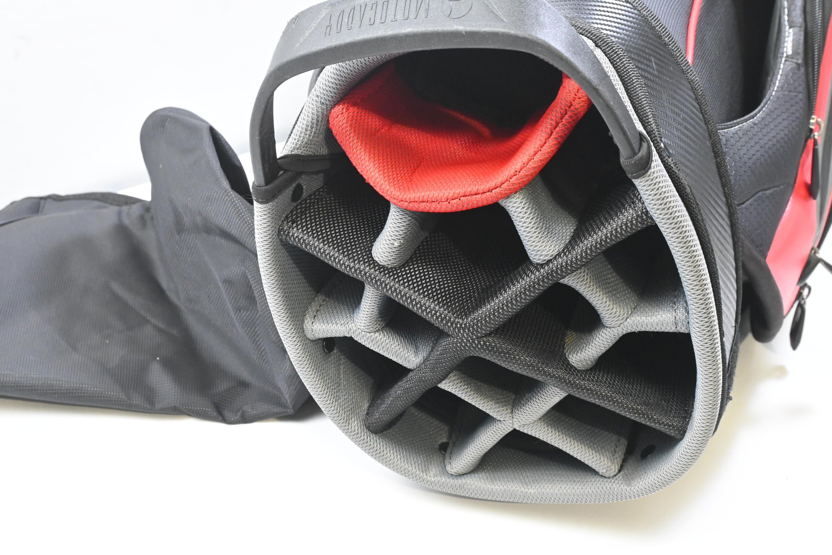 Motocaddy Pro Series Cart Bag / 14-Way Divider / Black, Red & Grey