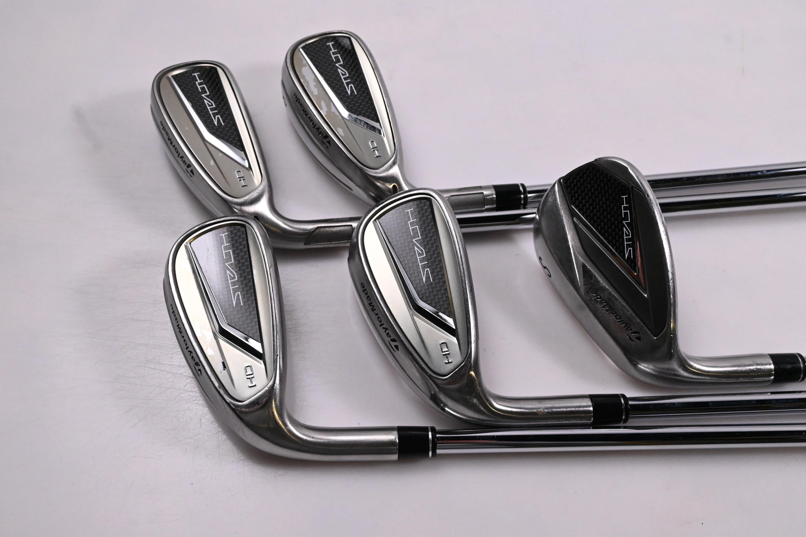 Left Hand Taylormade Stealth HD Irons / 7-PW+SW / Regular Flex KBS MAX MT 85