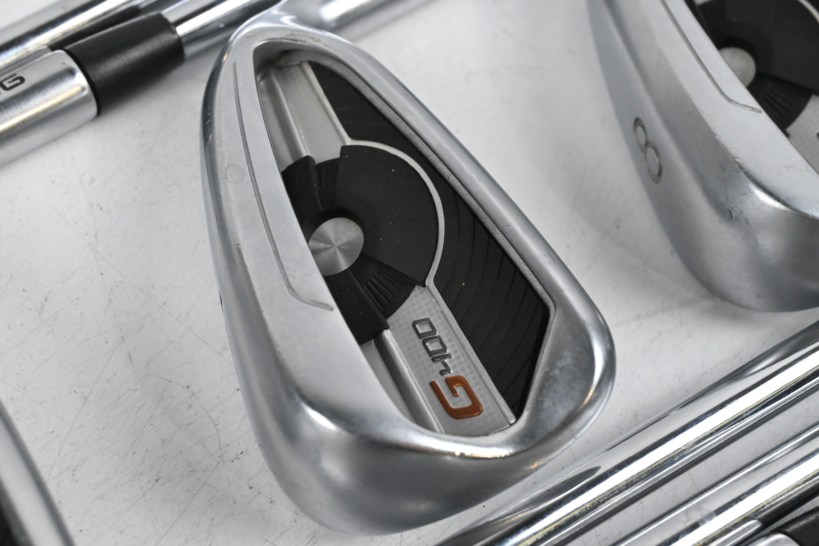 Ping G400 Irons / 6-PW+SW+LW / White Dot / Stiff Flex Ping AWT 2.0 Shafts
