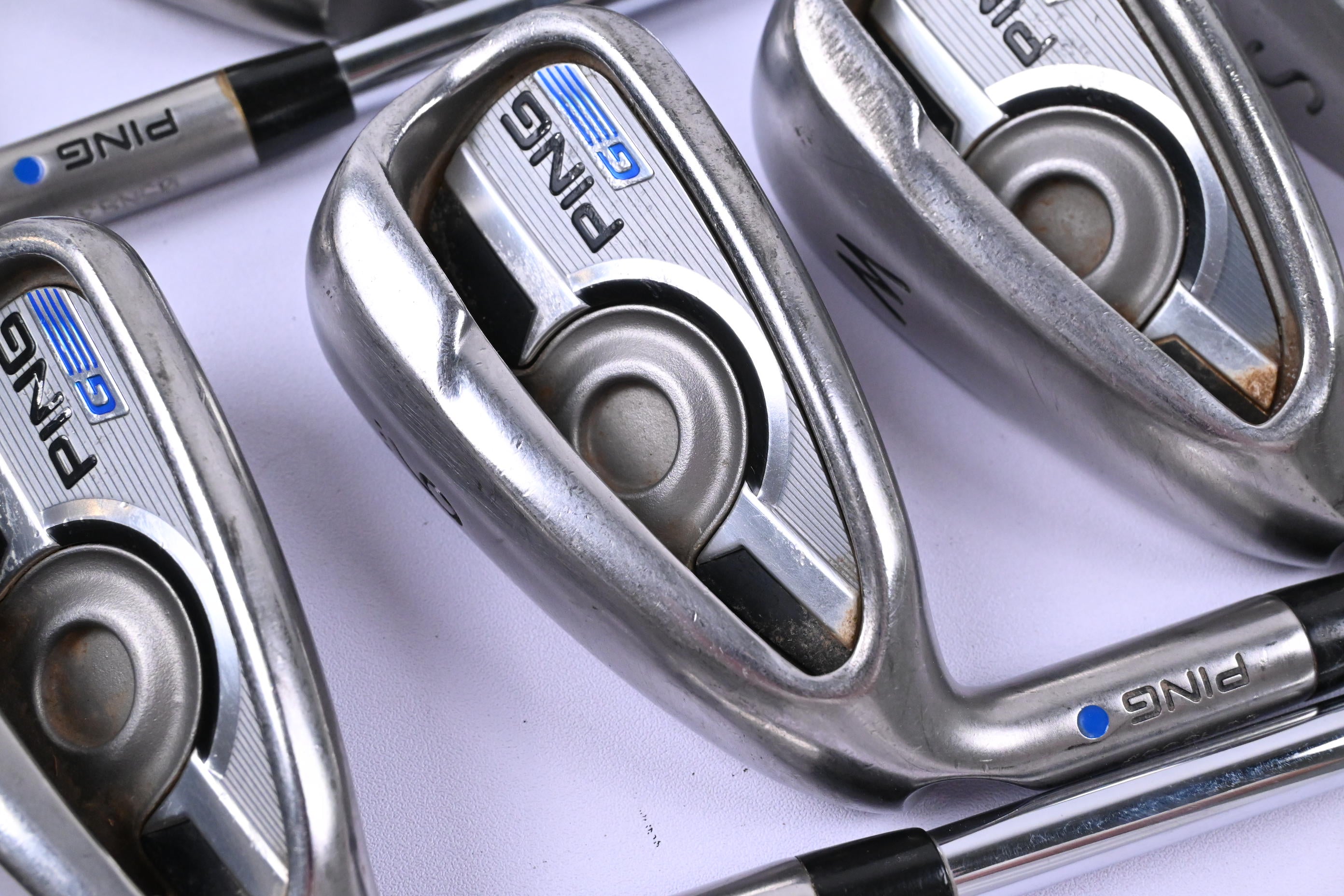 Left Hand Ping G Series Irons / 4-PW+SW / Blue Dot / Senior Flex Ping CFS Shafts