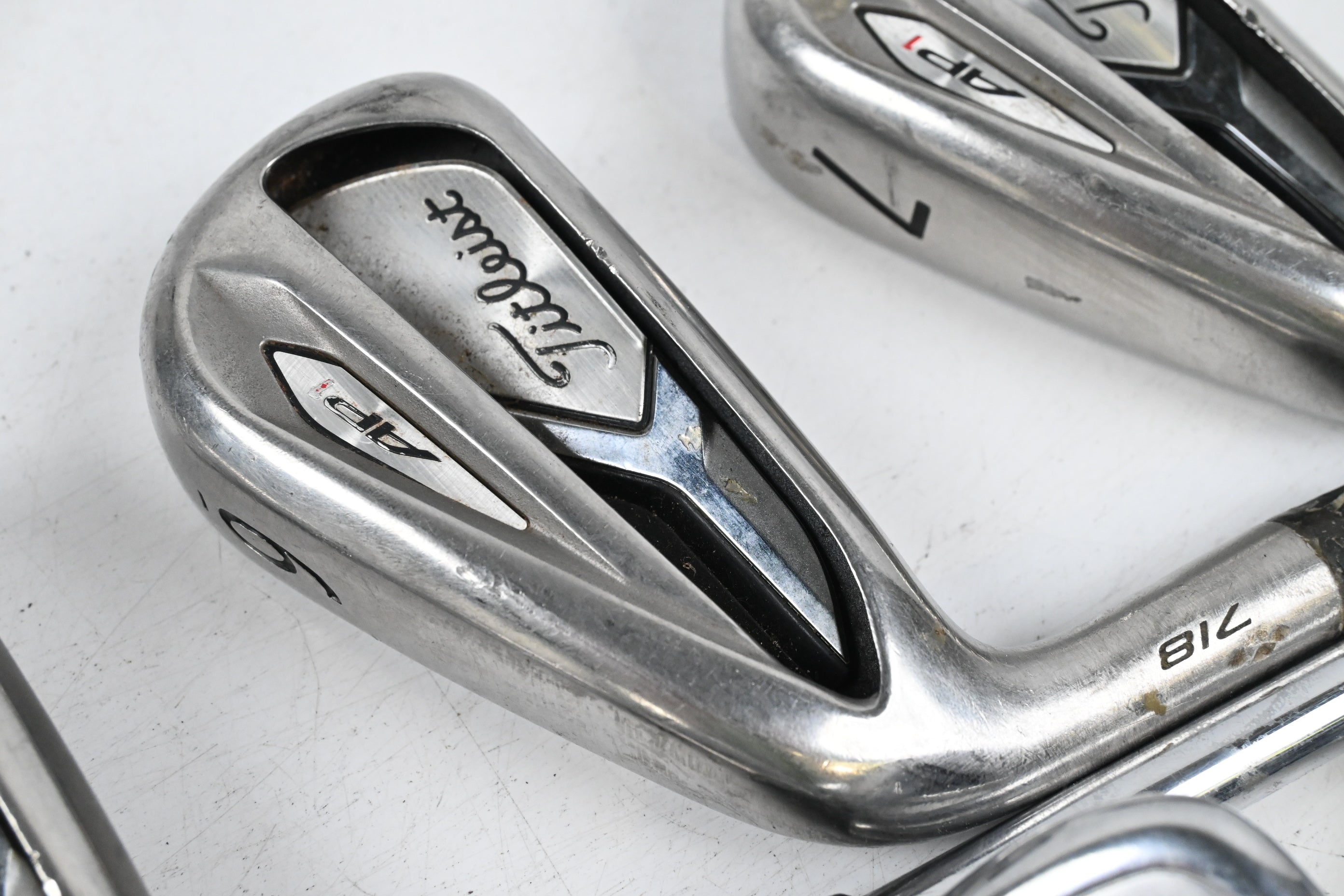 Left Hand Titleist 718 AP1 Irons / 5-PW / Regular Flex AMT Black R300 Shafts