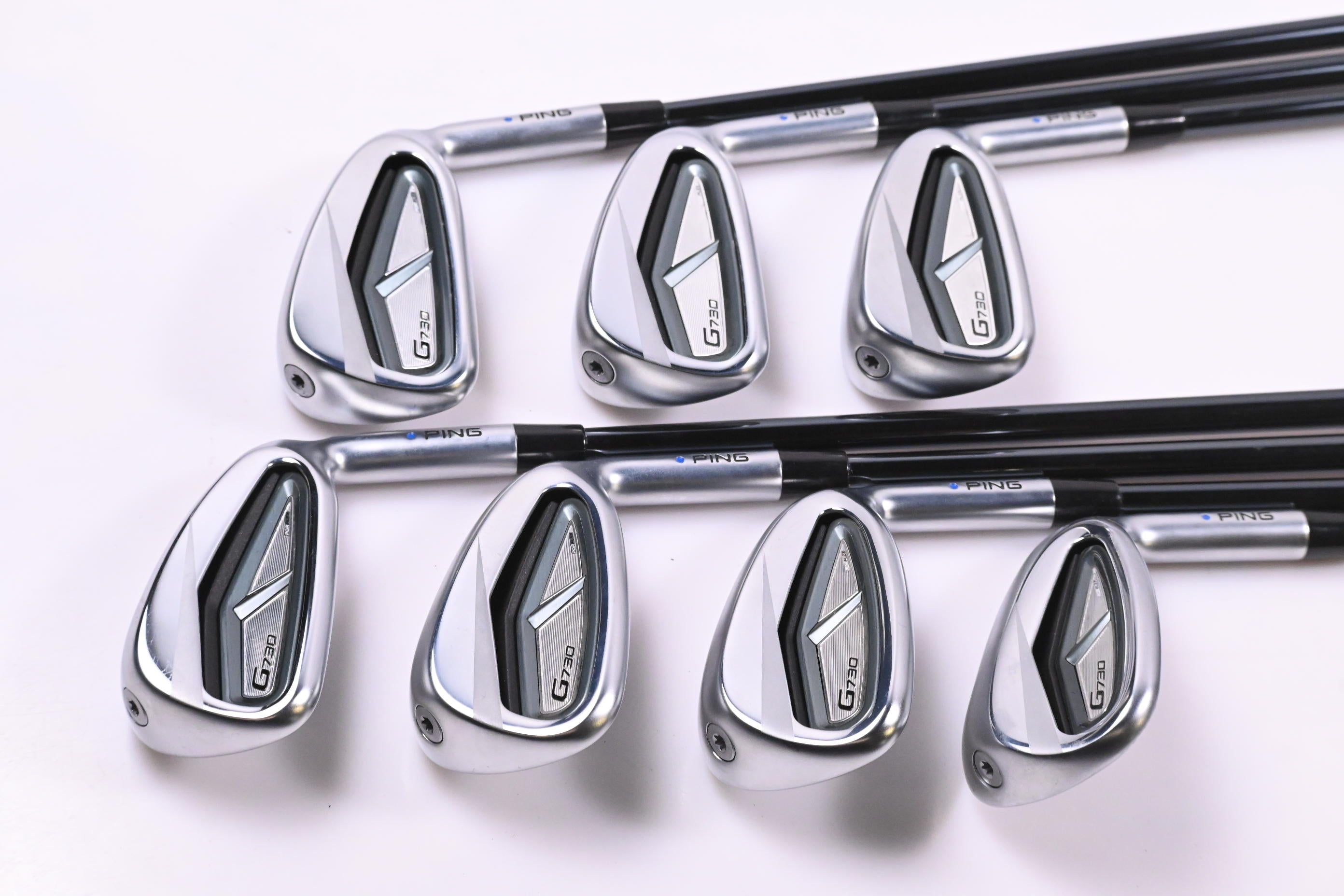 Ping G730 Irons / 5-PW+56° / Blue Dot / Regular Flex UST Recoil Dart 75 Shafts