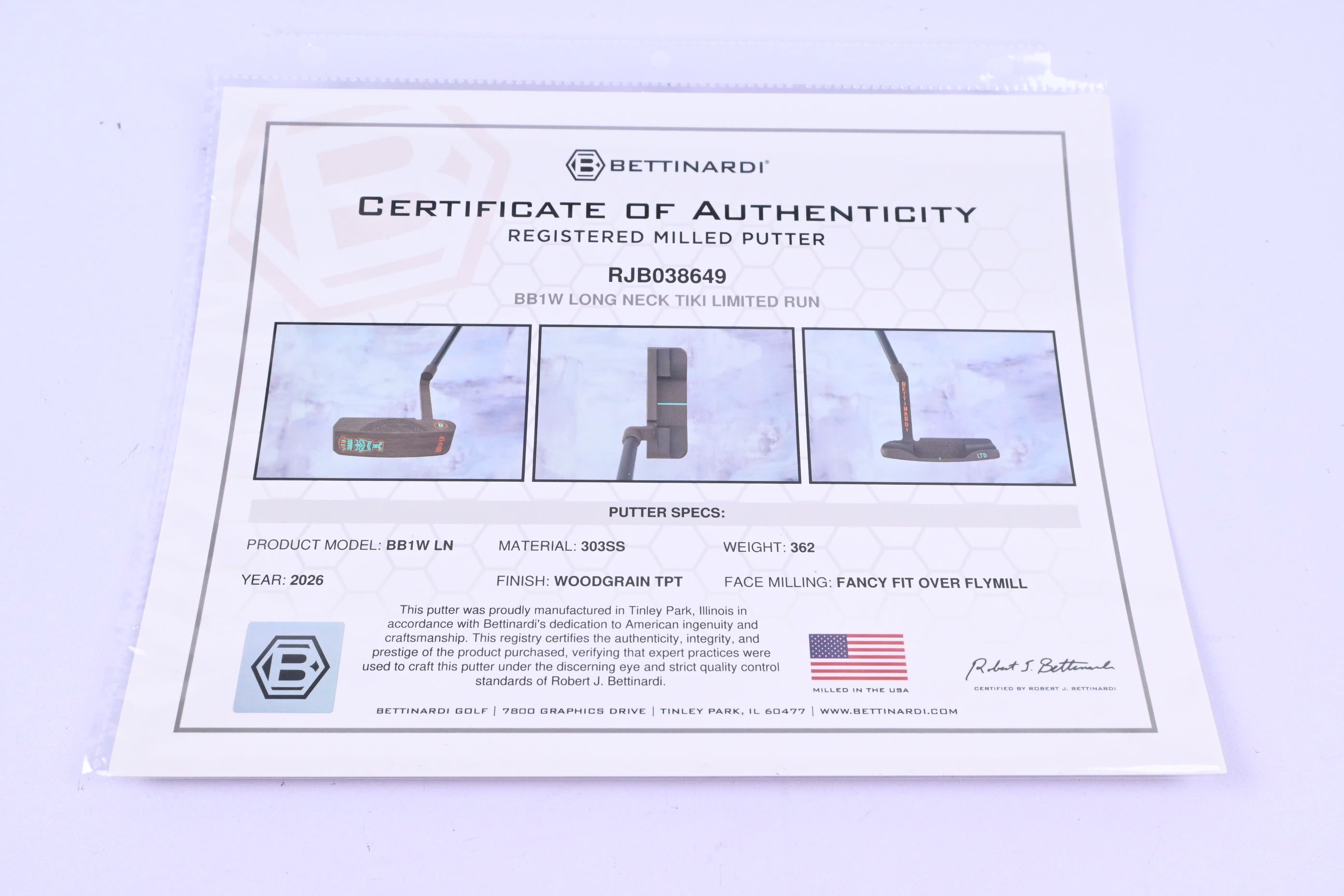 Bettinardi Tiki BB1W LN Putter / 34 Inch