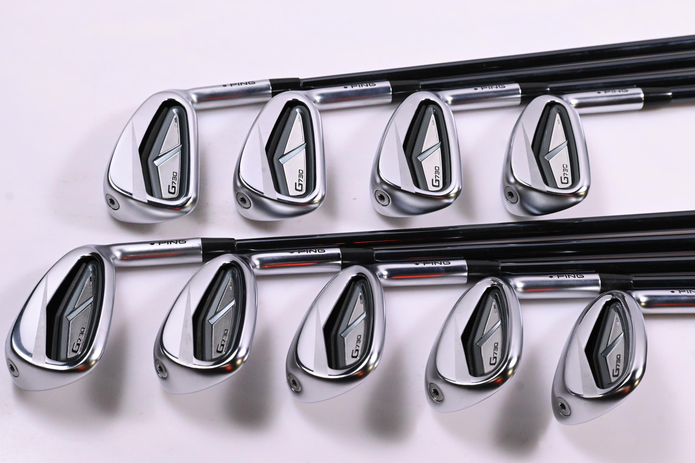 Ping G730 Irons / 5-PW+UW+50+56 / Black Dot / Senior Flex UST Recoil Dart 65