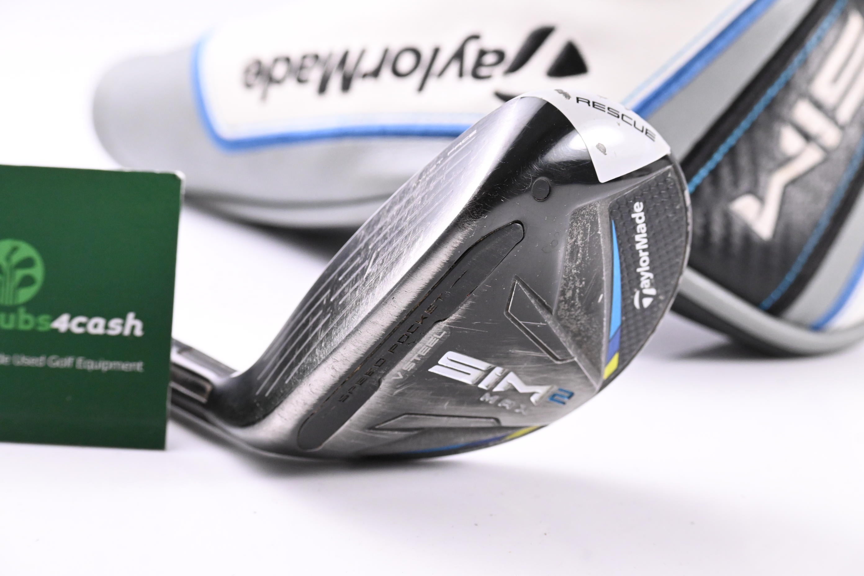 Left Hand Taylormade SIM2 Max #4 Hybrid / 22 Degree / Regular Flex Ventus Blue