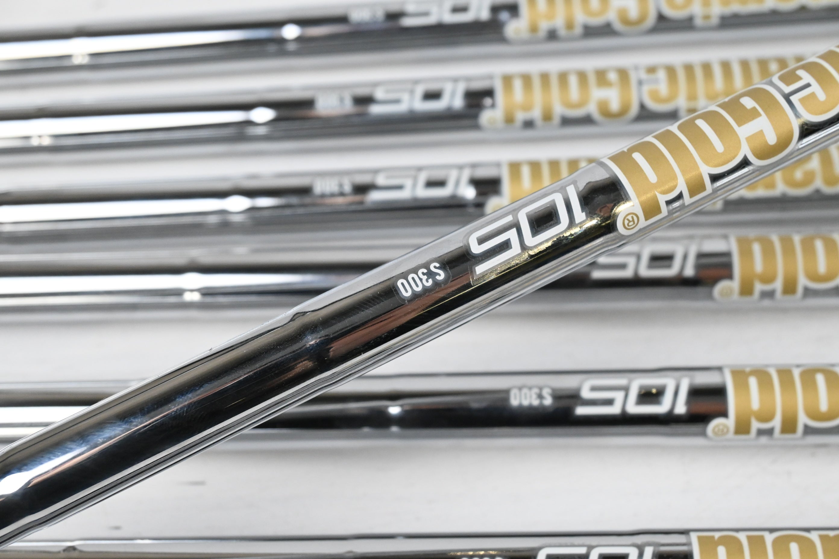 Cobra Darkspeed Irons / 4-PW+GW+SW / Stiff Flex Dynamic Gold 105 S300 Shafts