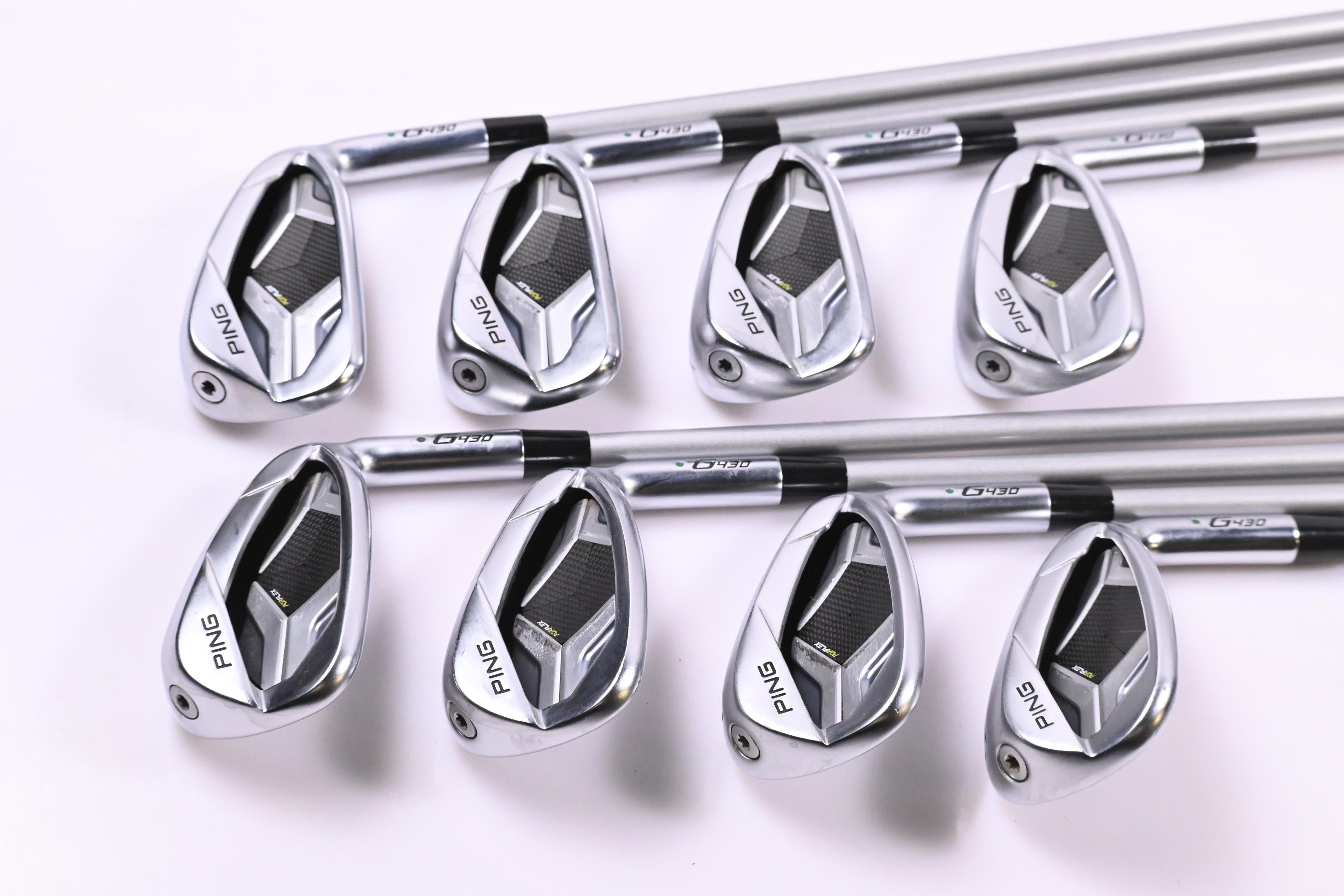 Ping G430 Irons / 5-PW+45°+54° / Green Dot / Senior Flex Ping Alta Quick 45