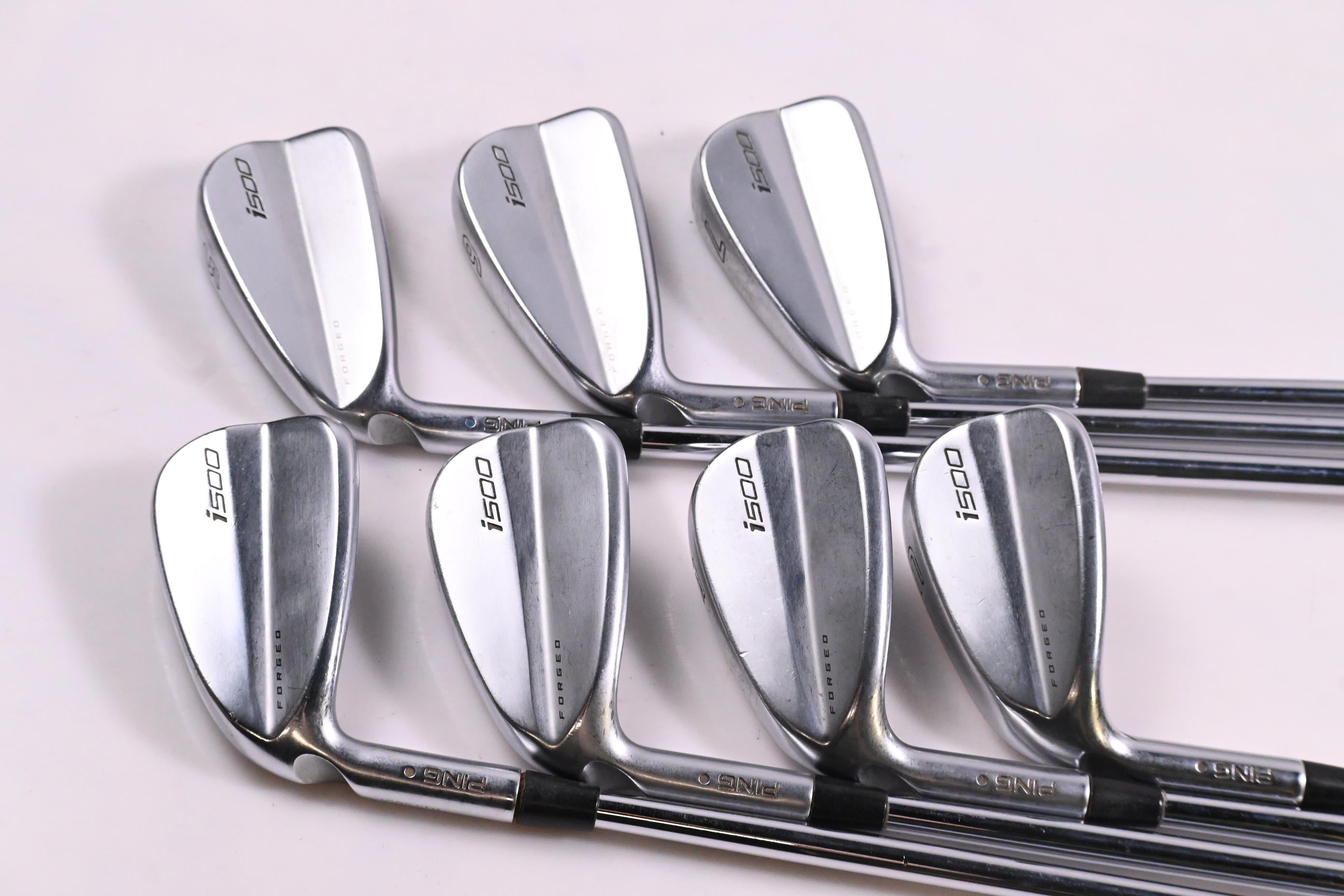 Left Hand Ping i500 Irons / 5-PW+GW / Blue Dot / Stiff Flex Dynamic Gold 120