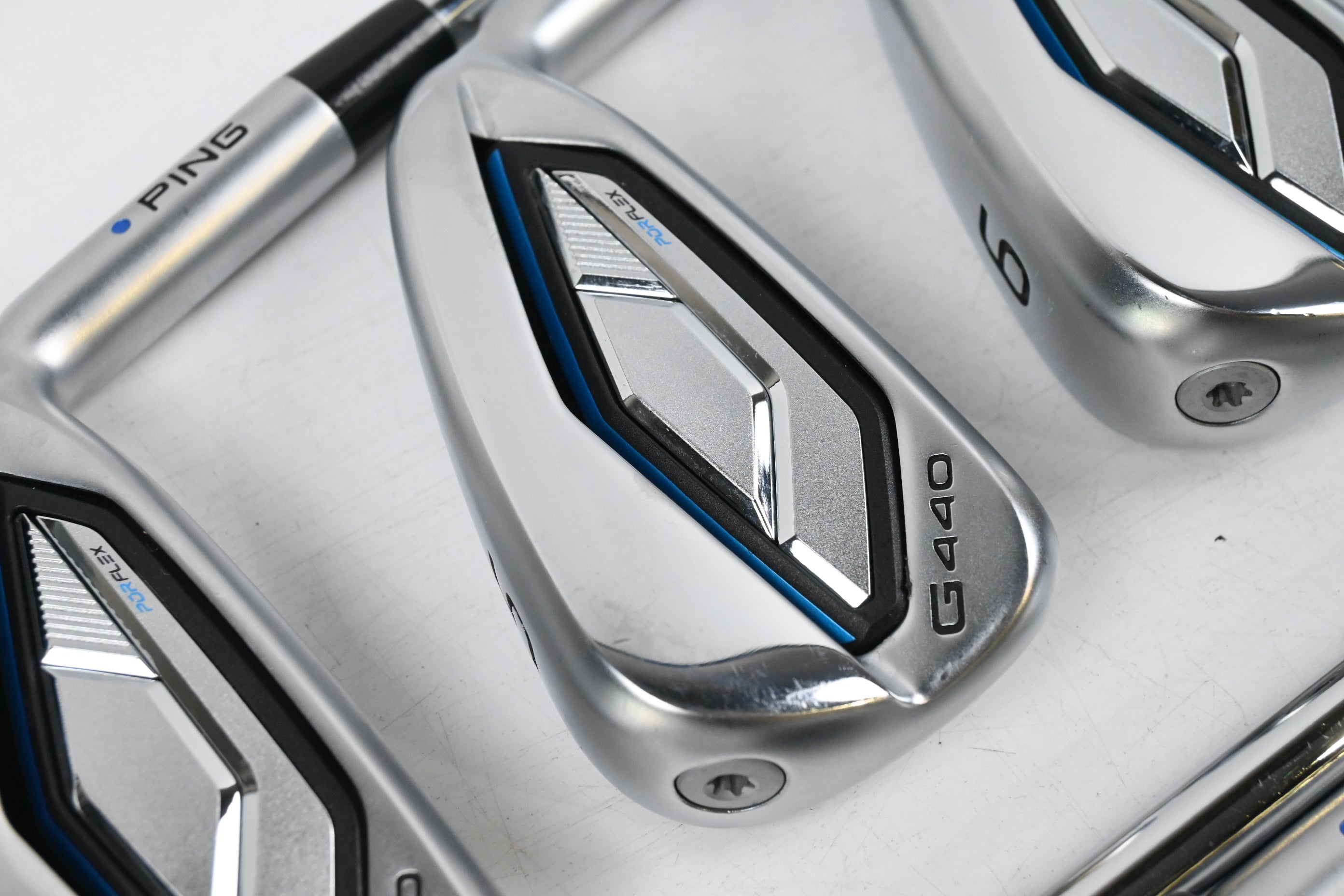 Ping G440 Irons / 4-PW+GW / Blue Dot / Stiff Flex Ping AWT 3.0 Shafts