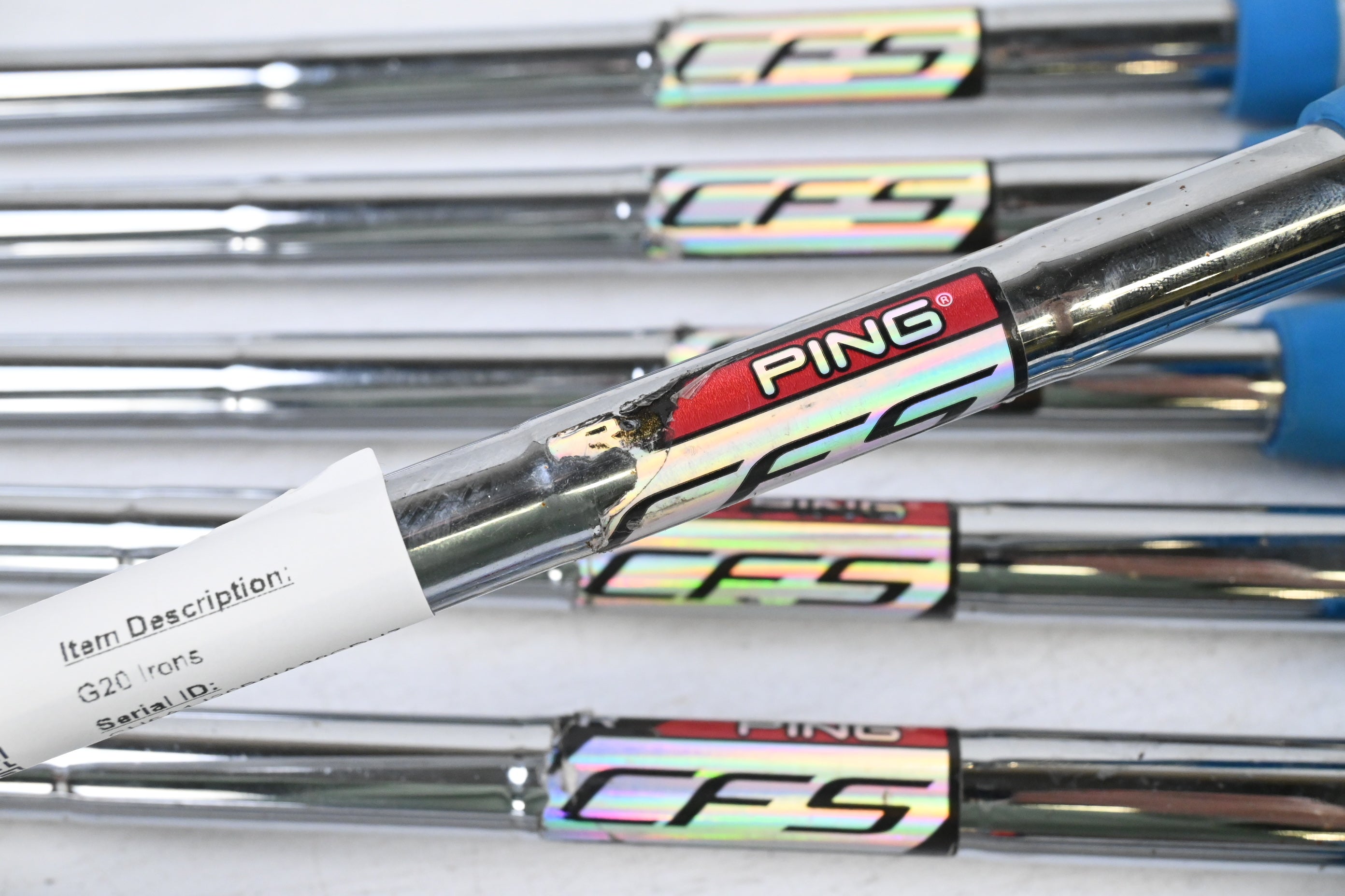 Ping G20 Irons / 4-PW+SW / Blue Dot / Regular Flex Ping CFS Shafts