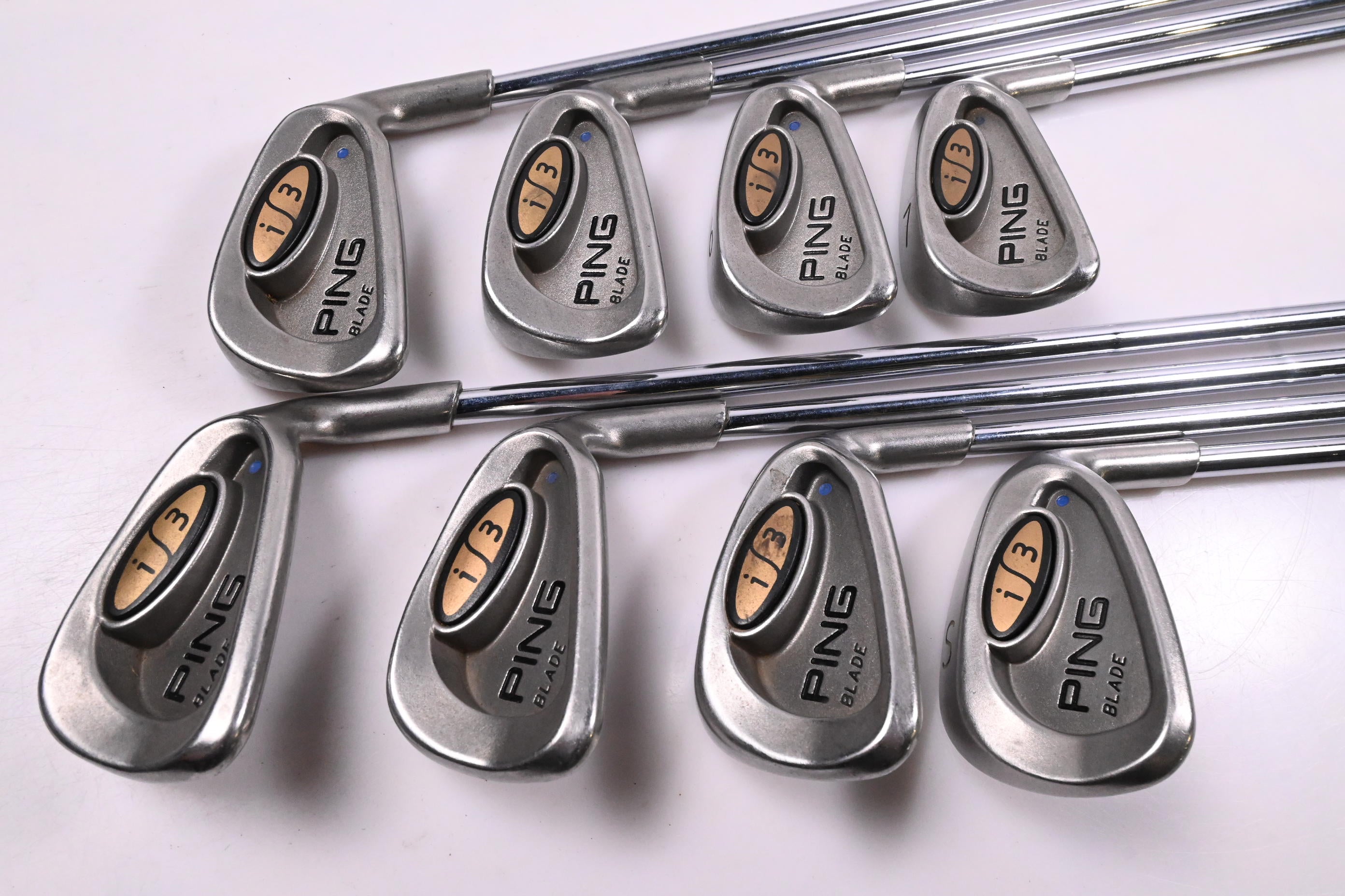 Ping i3 Irons / 4-PW+SW / Blue Dot / Stiff Flex Ping Cushin JZ Red Shafts