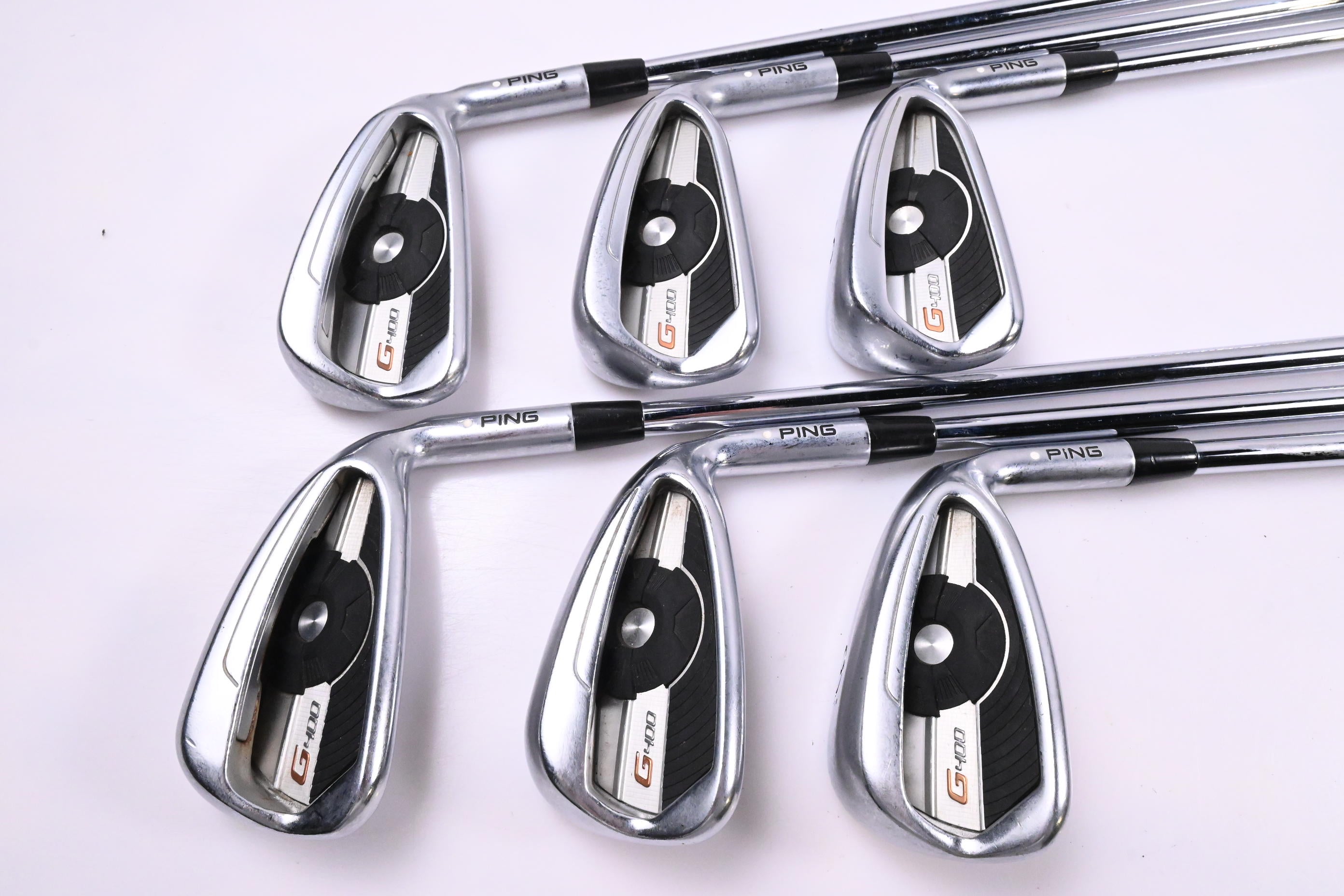 Ping G400 Irons / 4-9i / White Dot / Regular Flex Ping AWT 2.0 Shafts