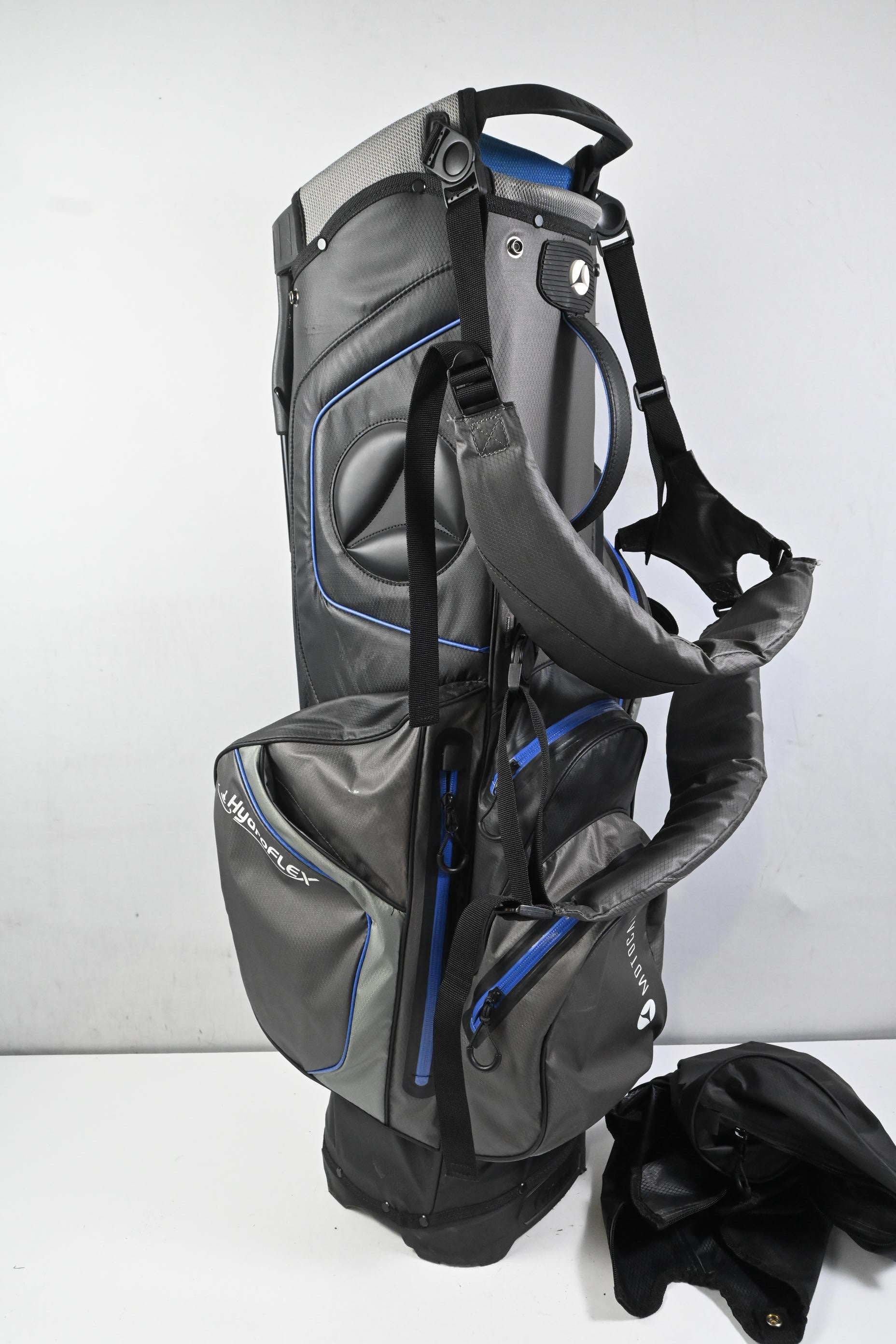 Motocaddy Hydro Flex Stand Bag / 5-Way Divider / Grey, Blue