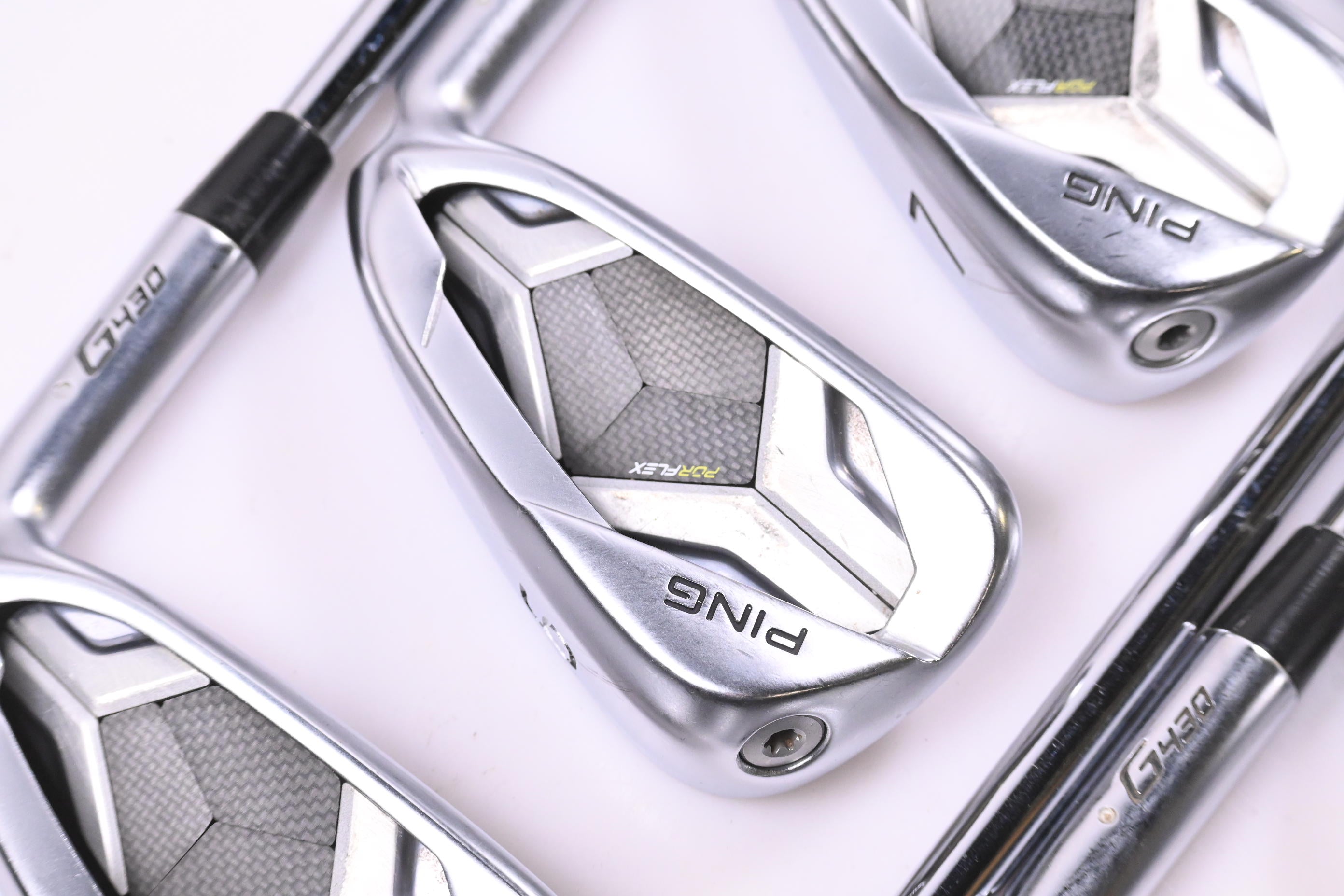 Ping G430 Irons / 5-PW+45°+50°+54° / Silver Dot / Regular Flex Ping AWT 2.0