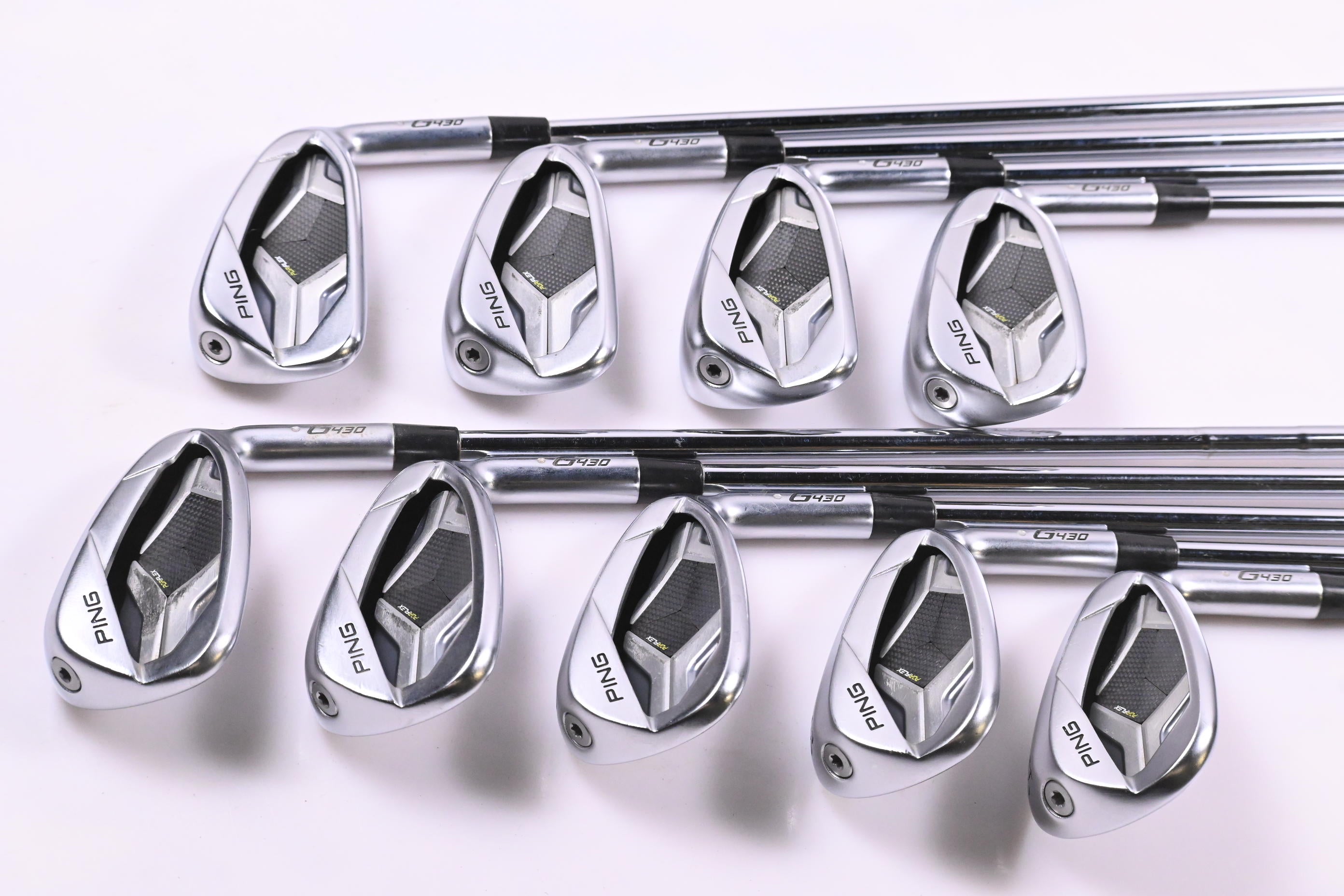 Ping G430 Irons / 5-PW+45°+50°+54° / Silver Dot / Regular Flex Ping AWT 2.0