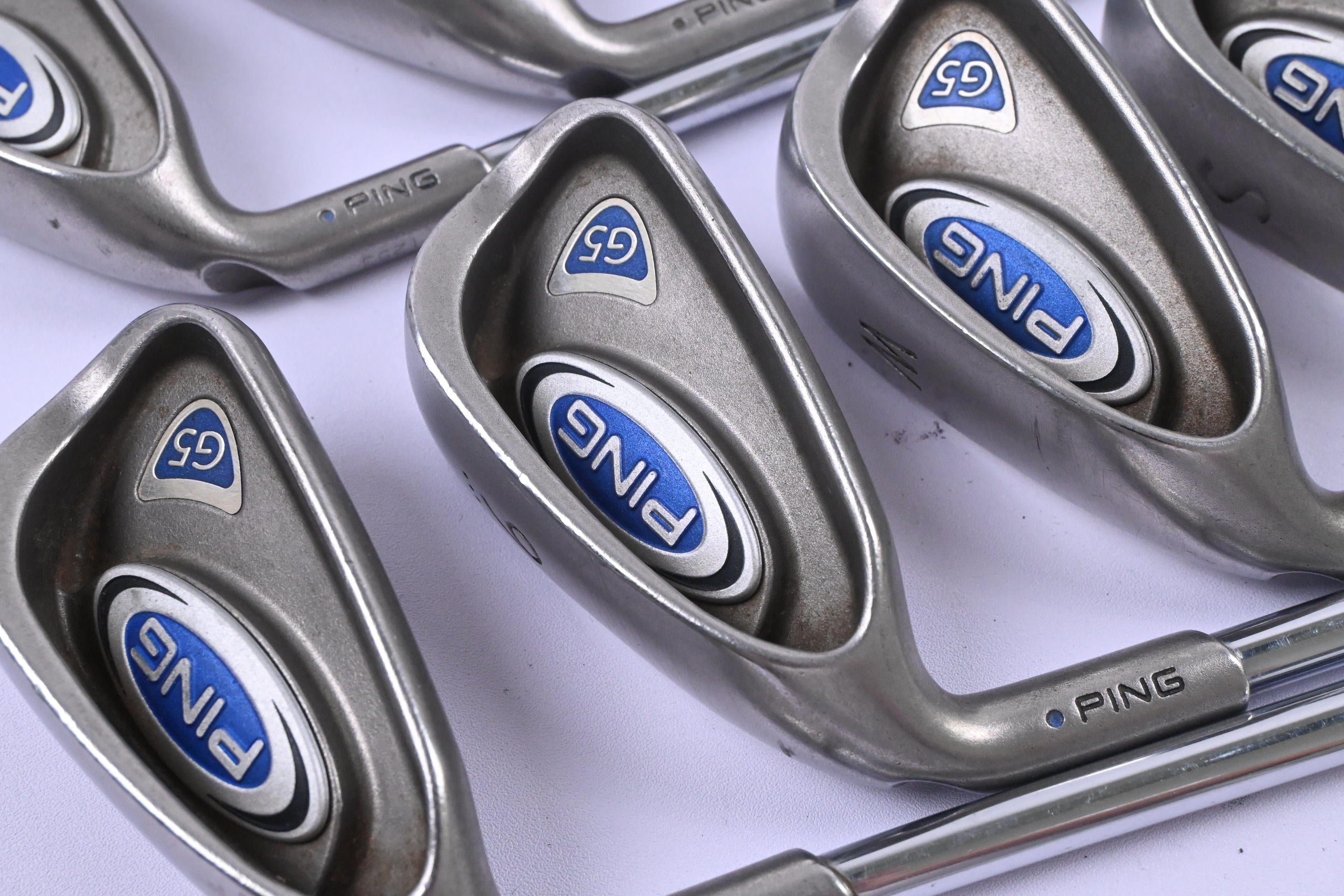 Left Hand Ping G5 Irons / 5-PW+SW / Black Dot / Stiff Flex True Temper Shafts