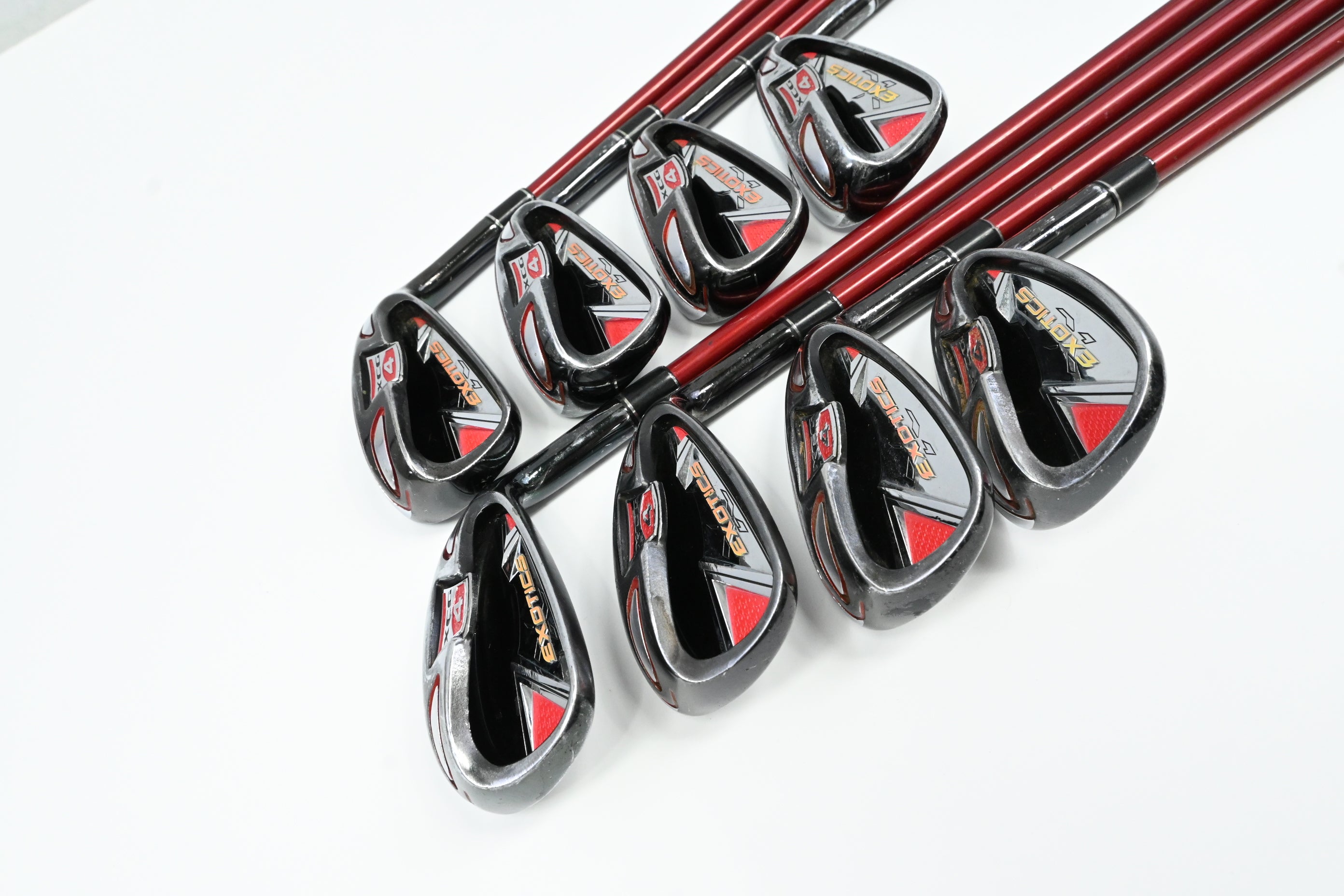 Tour Edge XCG4 Irons / 4-PW+SW / Stiff Flex Fujikura Motore 7 Shafts