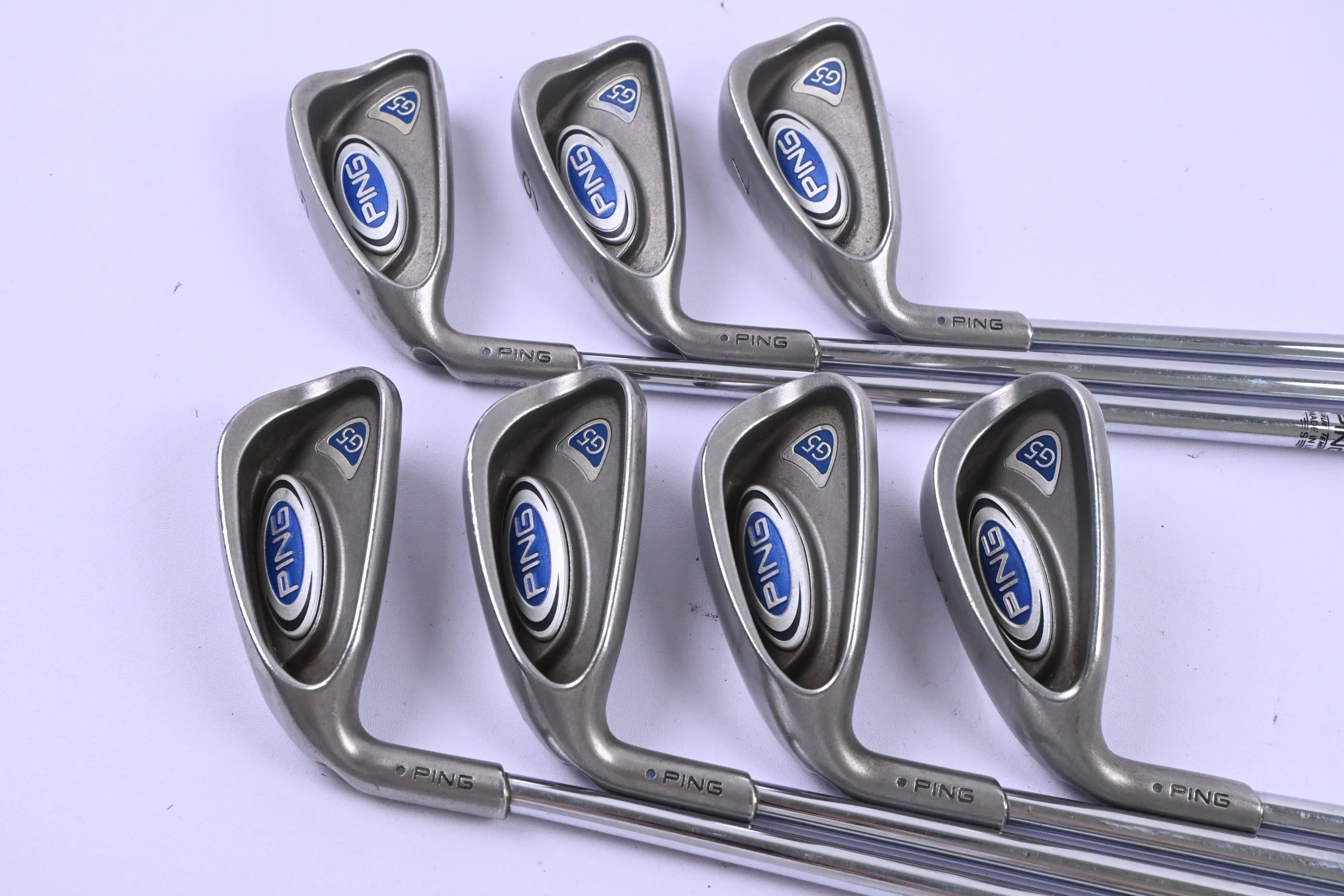 Left Hand Ping G5 Irons / 5-PW+SW / Black Dot / Stiff Flex True Temper Shafts