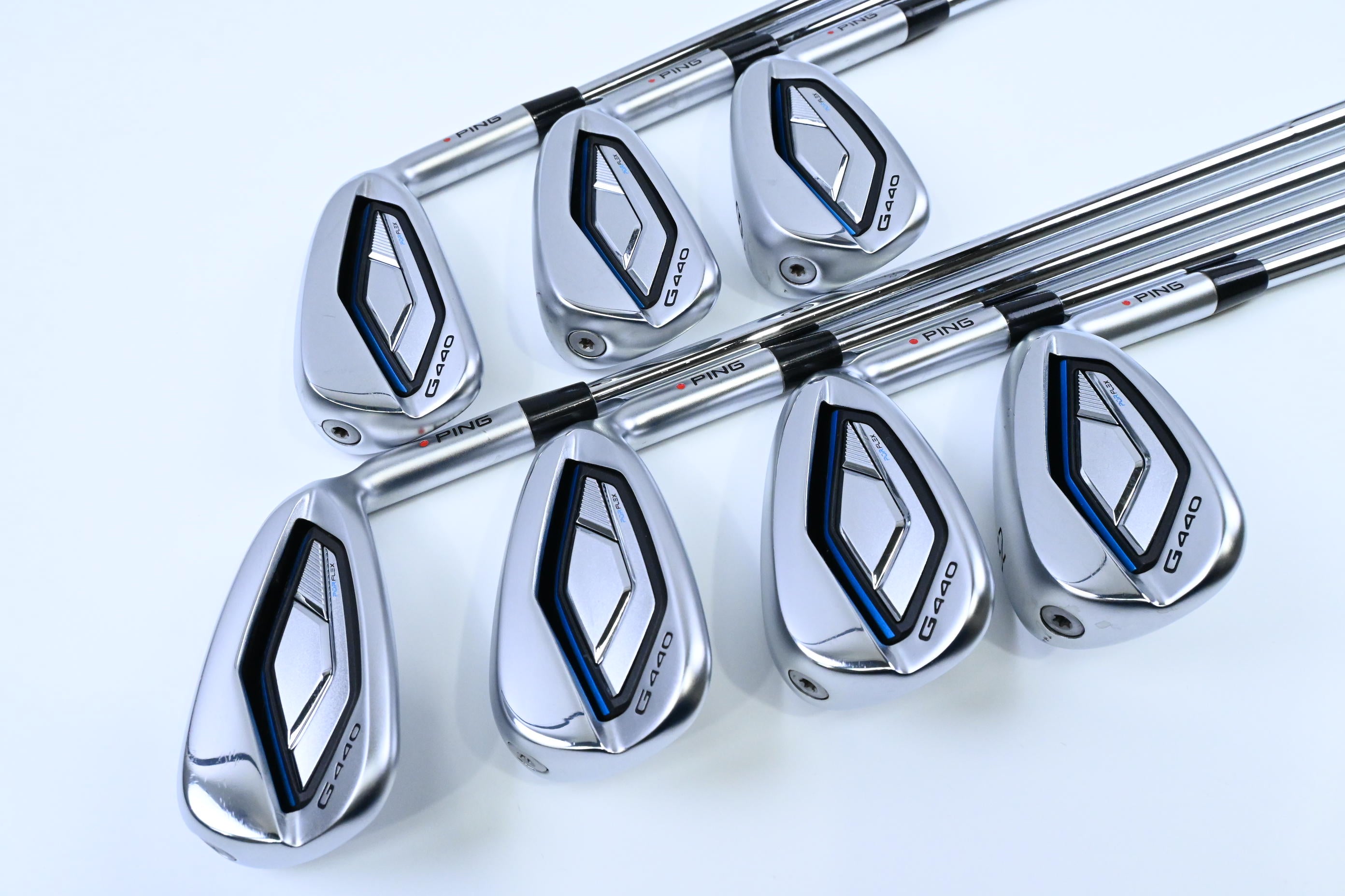 Ping G440 Irons / 6-PW+UW+GW / Red Dot / Regular Flex Ping AWT 3.0 Shafts