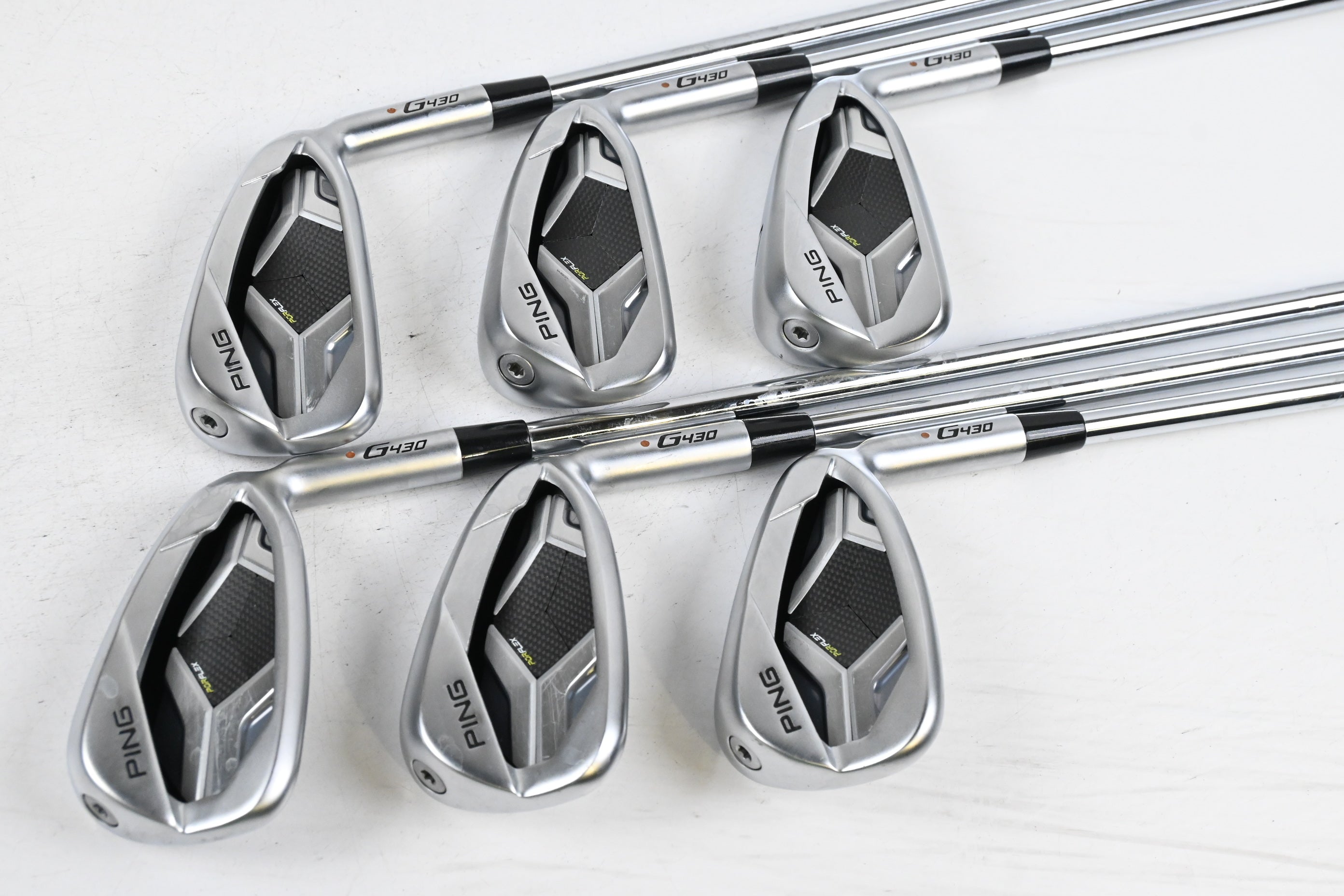 Ping G430 Irons / 5-PW / Brown Dot / Regular Flex Ping AWT 2.0 Shafts