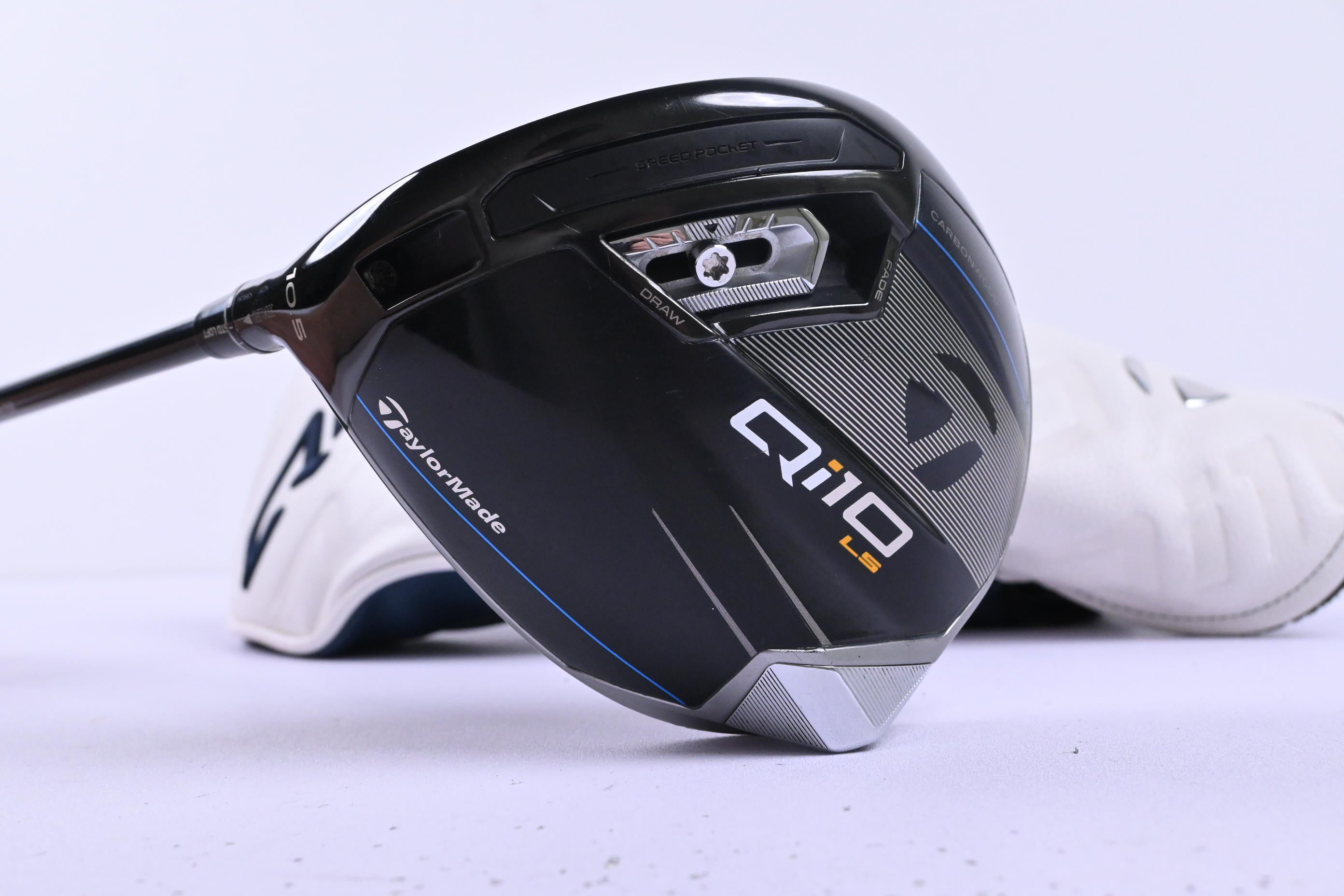 Left Hand Taylormade Qi10 LS Driver / 10.5 Degree / Stiff Flex Kai'li Blue Waves