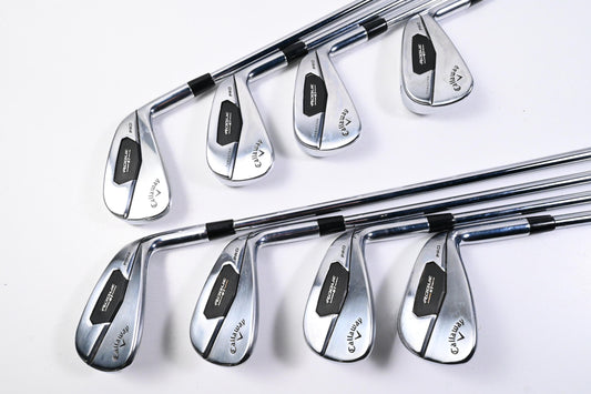 Callaway Rogue ST Pro Irons / 4-PW+GW / Stiff Flex Rifle Tour Flighted 105
