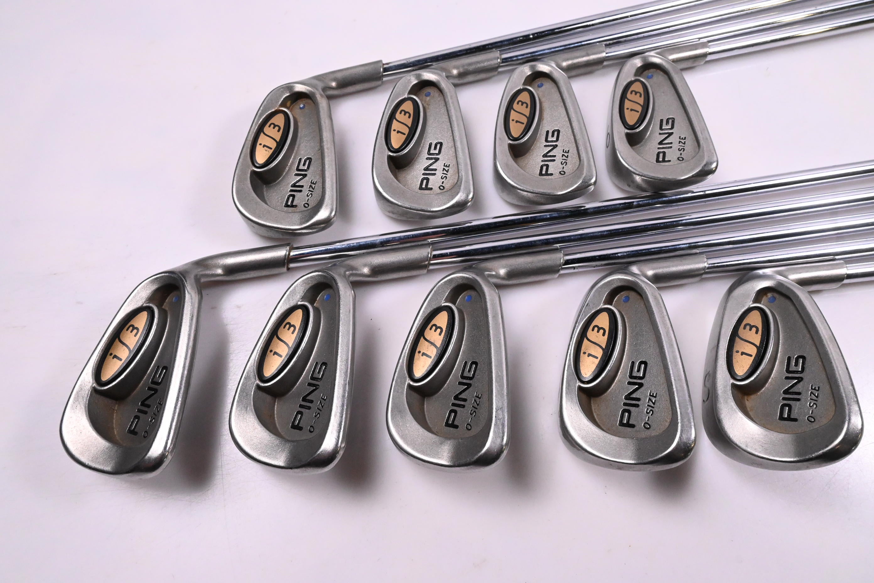 Ping i3 O-Size Irons / 3-PW+SW / Blue Dot / Regular Flex Ping Cushin JZ Shafts