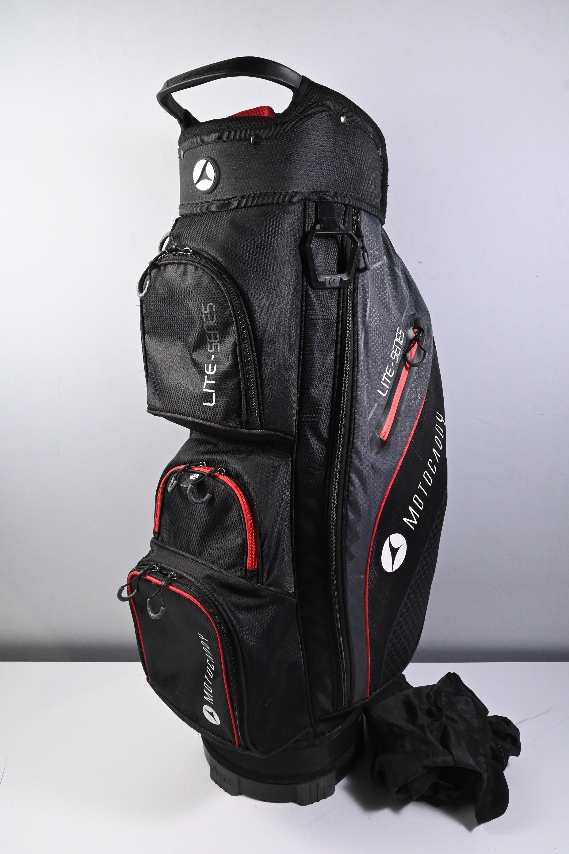 Motocaddy Lite Series Cart Bags / 14-Way Divider / Black, Red & Grey