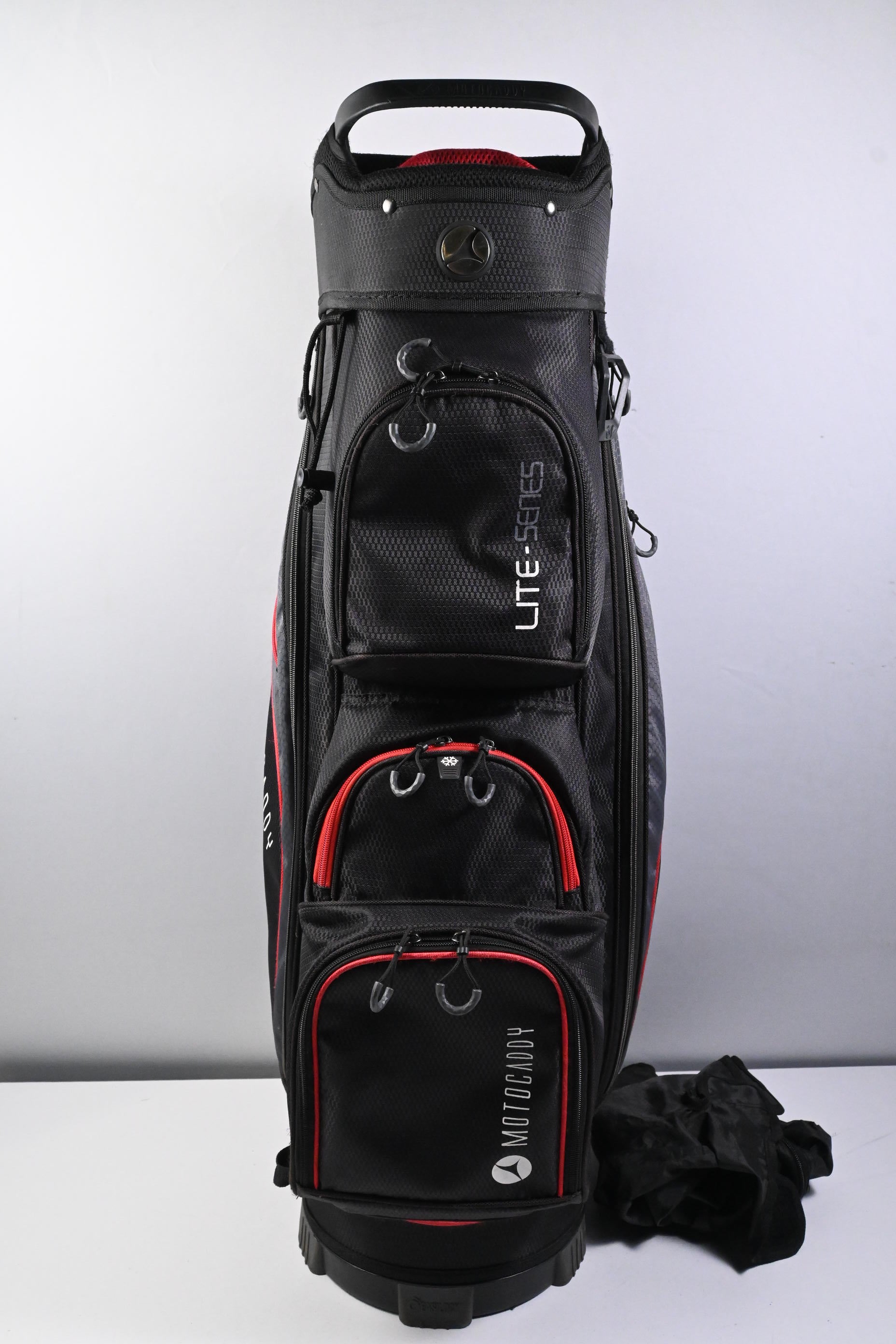 Motocaddy Lite Series Cart Bags / 14-Way Divider / Black, Red & Grey