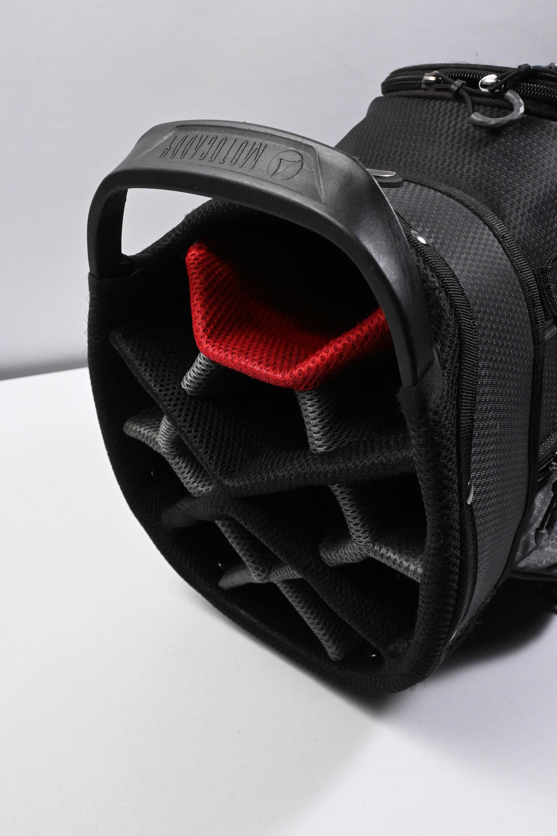 Motocaddy Lite Series Cart Bags / 14-Way Divider / Black, Red & Grey