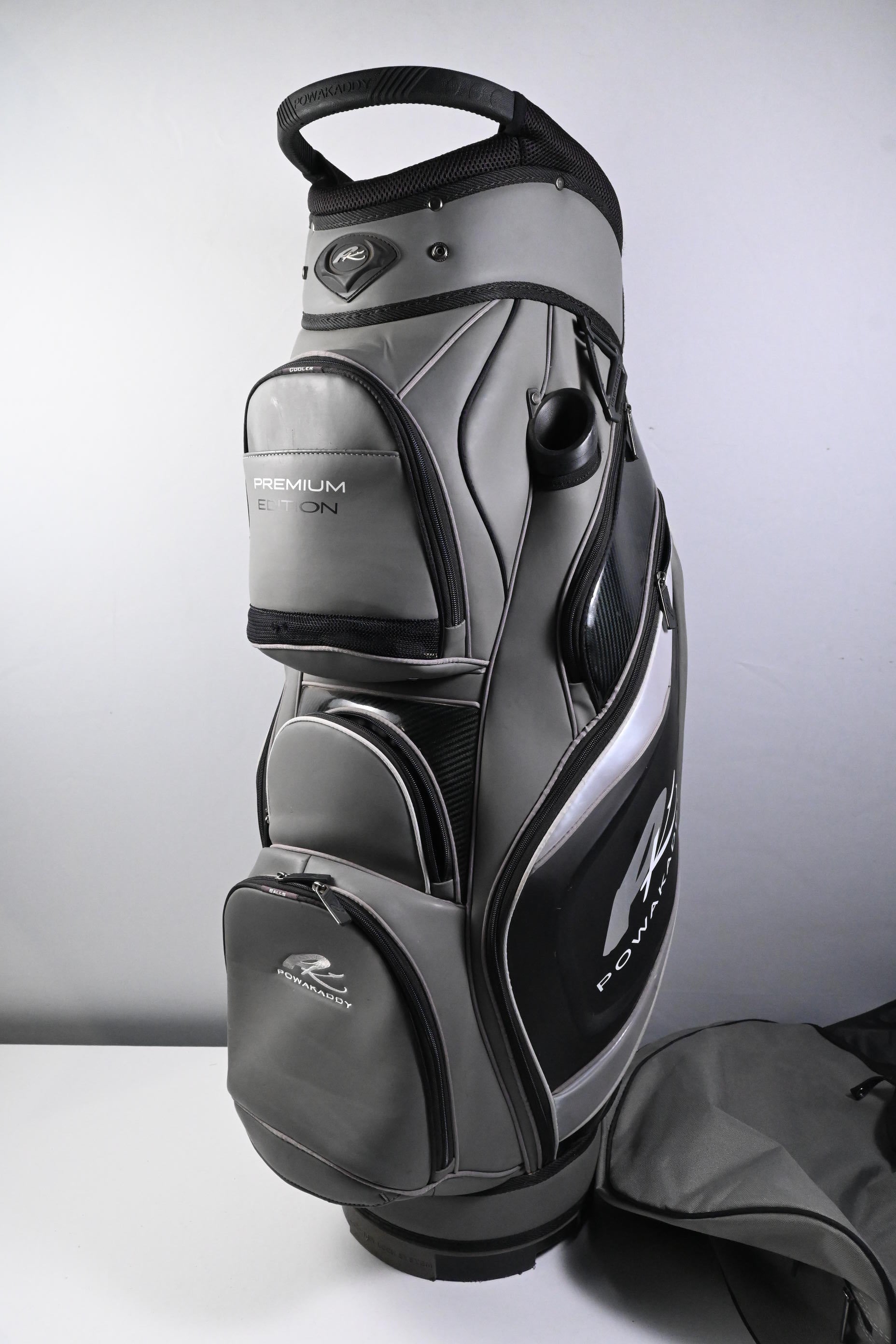 Powakaddy Premium Edition Cart Bag / 14-Way Divider / Grey & Black