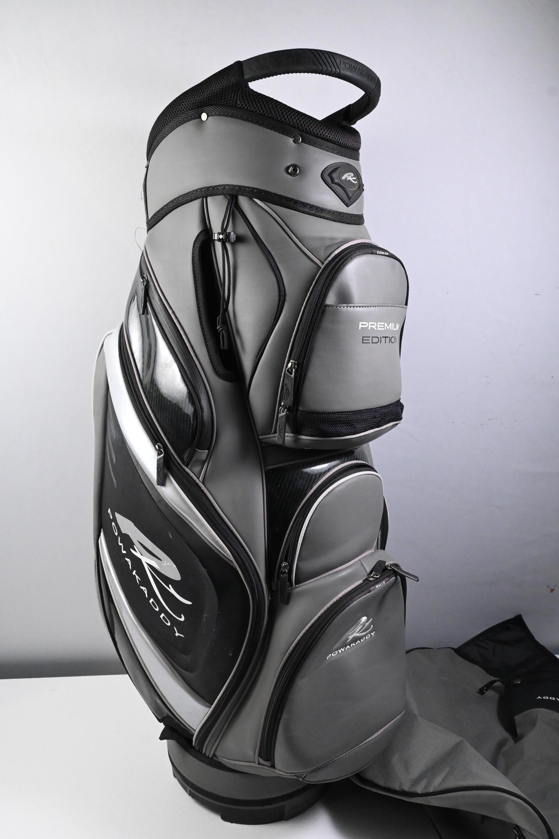 Powakaddy Premium Edition Cart Bag / 14-Way Divider / Grey & Black