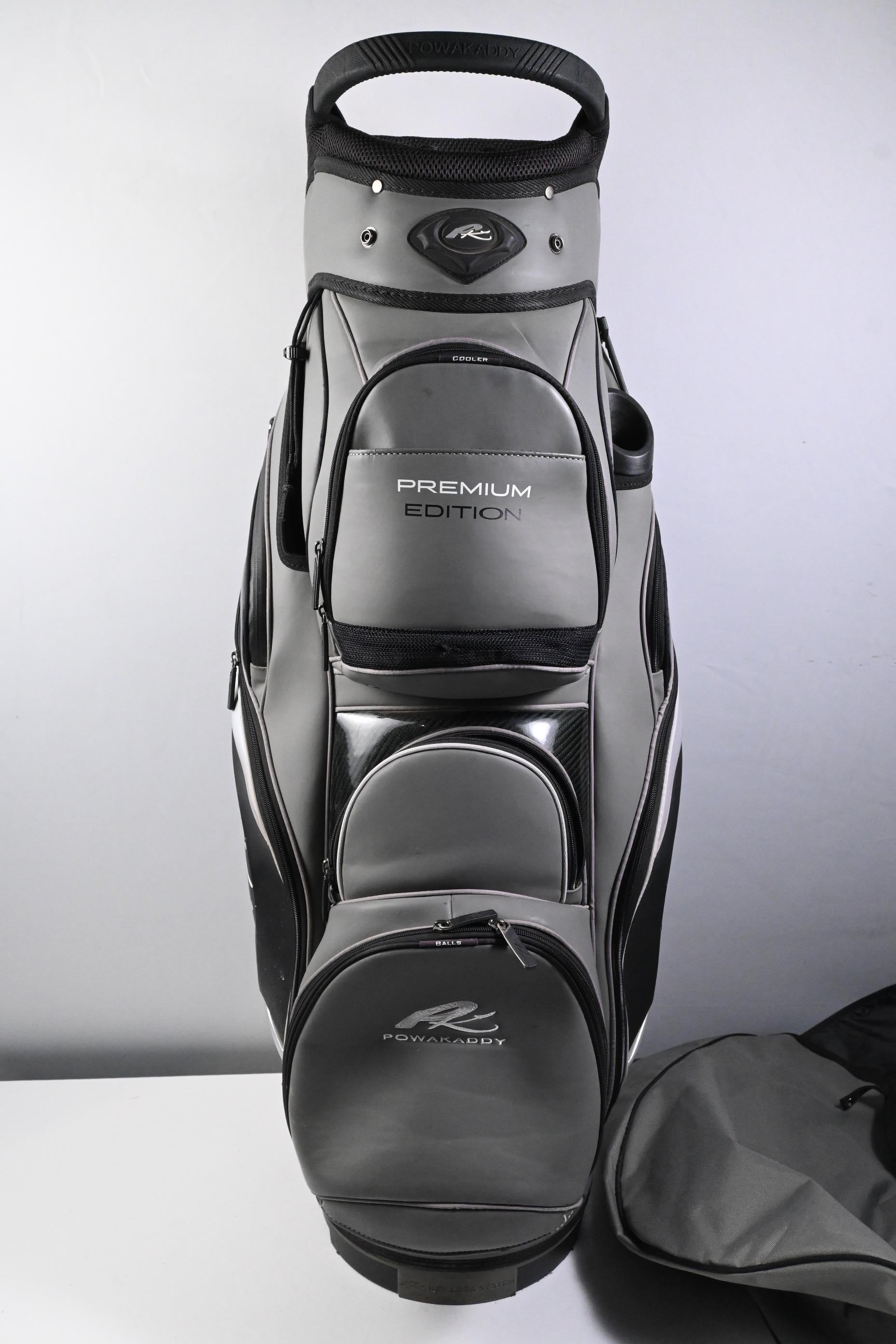 Powakaddy Premium Edition Cart Bag / 14-Way Divider / Grey & Black