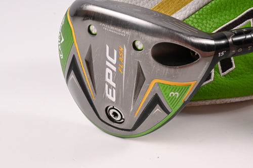 Callaway Epic Flash #3 Wood / 15 Degree / Stiff Flex Evenflow Green 65 Shaft
