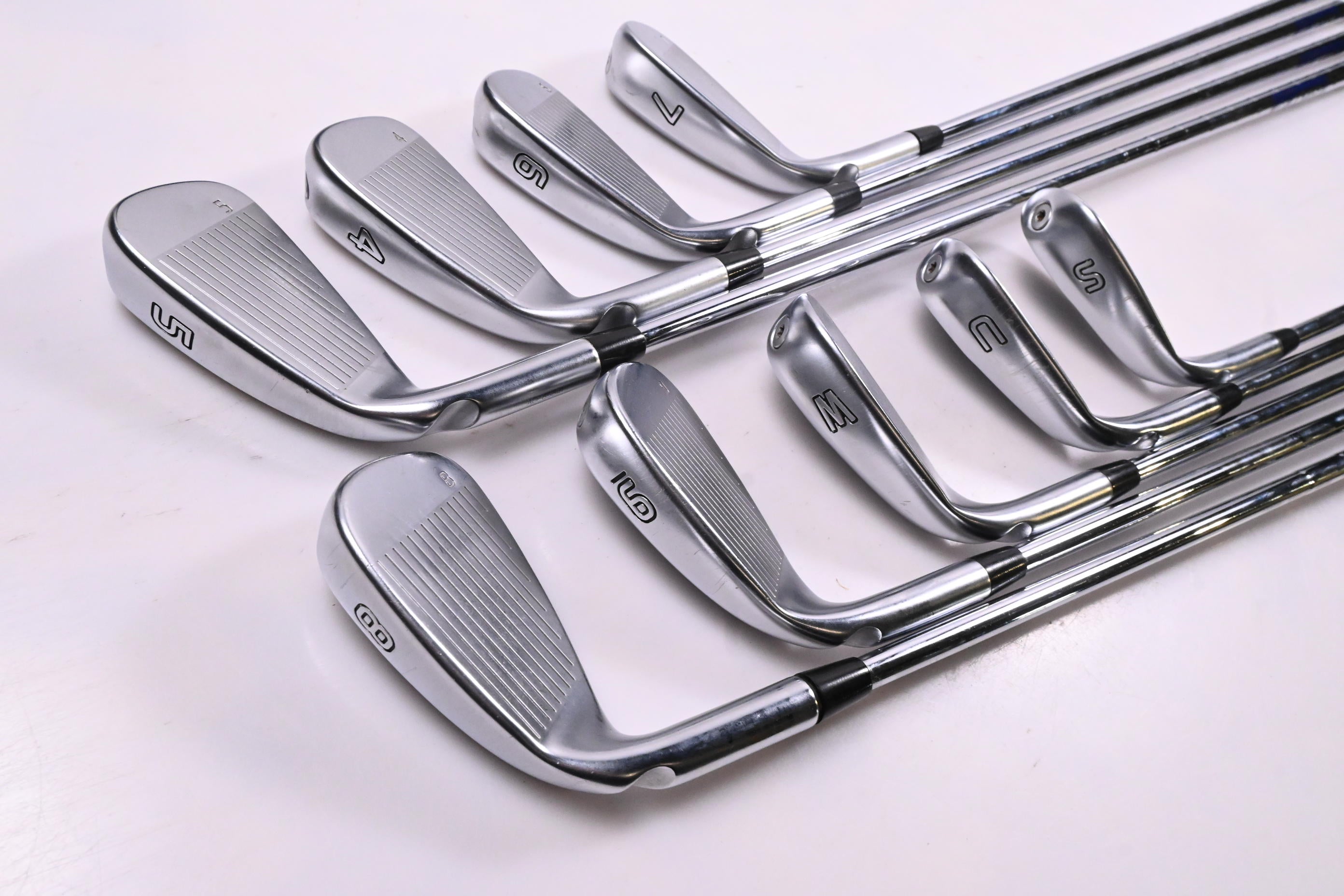 Ping G410 Irons / 4-PW+UW+SW / Blue Dot / Regular Flex Ping AWT 2.0 Shafts