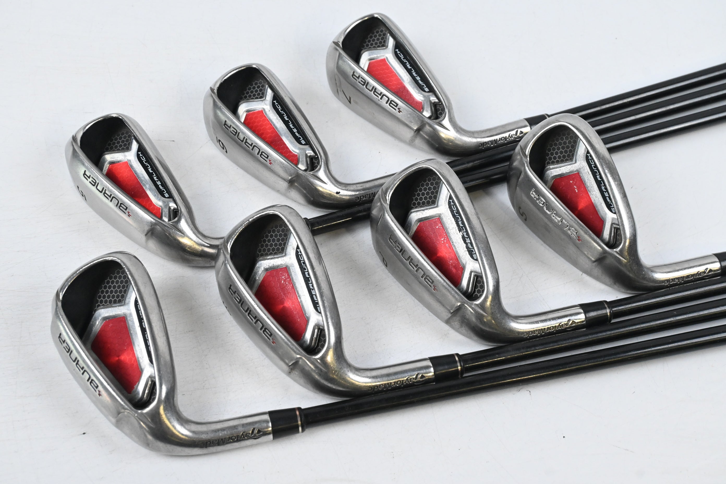 Left Hand Taylormade Burner Superlaunch Irons / 5-PW+SW / Regular Flex REAX 60