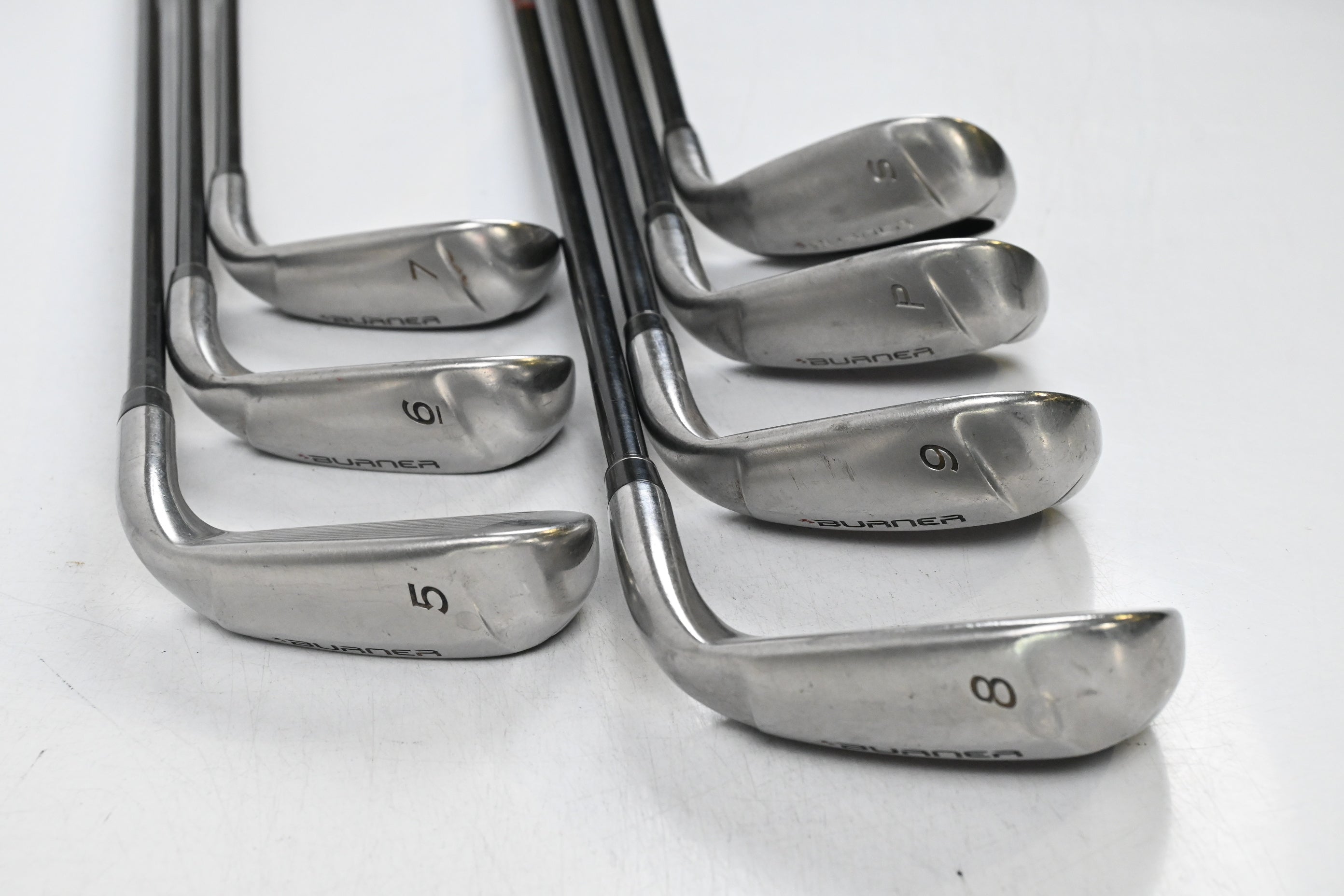 Left Hand Taylormade Burner Superlaunch Irons / 5-PW+SW / Regular Flex REAX 60