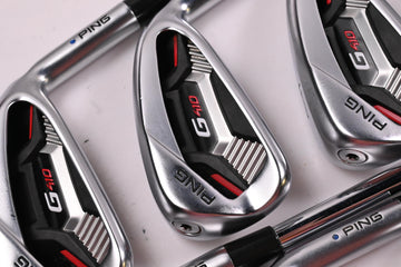 Ping G410 Irons / 5-PW+GW+SW / Blue Dot / Regular Flex KBS Tour 110 Shafts