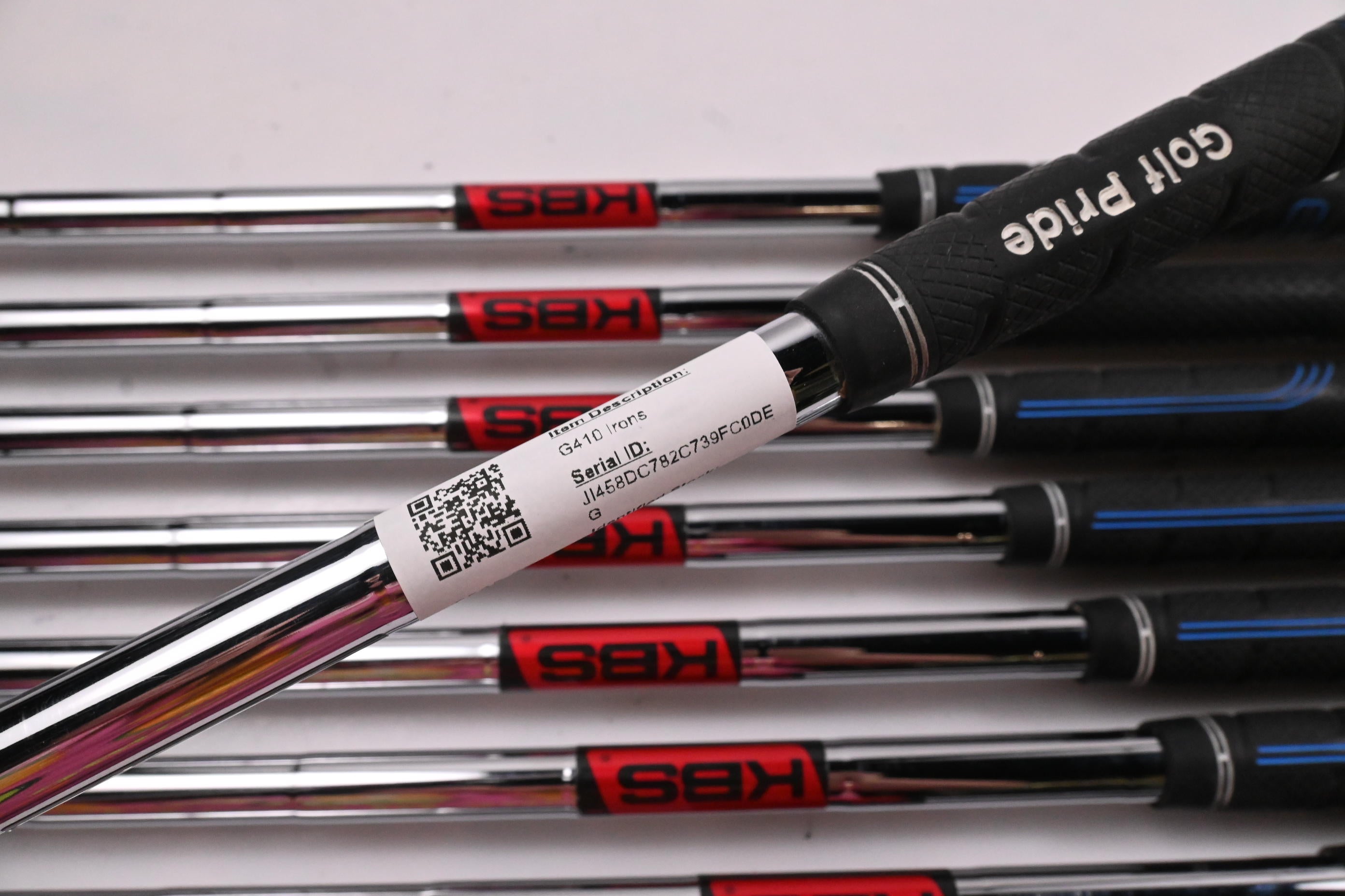 Ping G410 Irons / 5-PW+GW+SW / Blue Dot / Regular Flex KBS Tour 110 Shafts