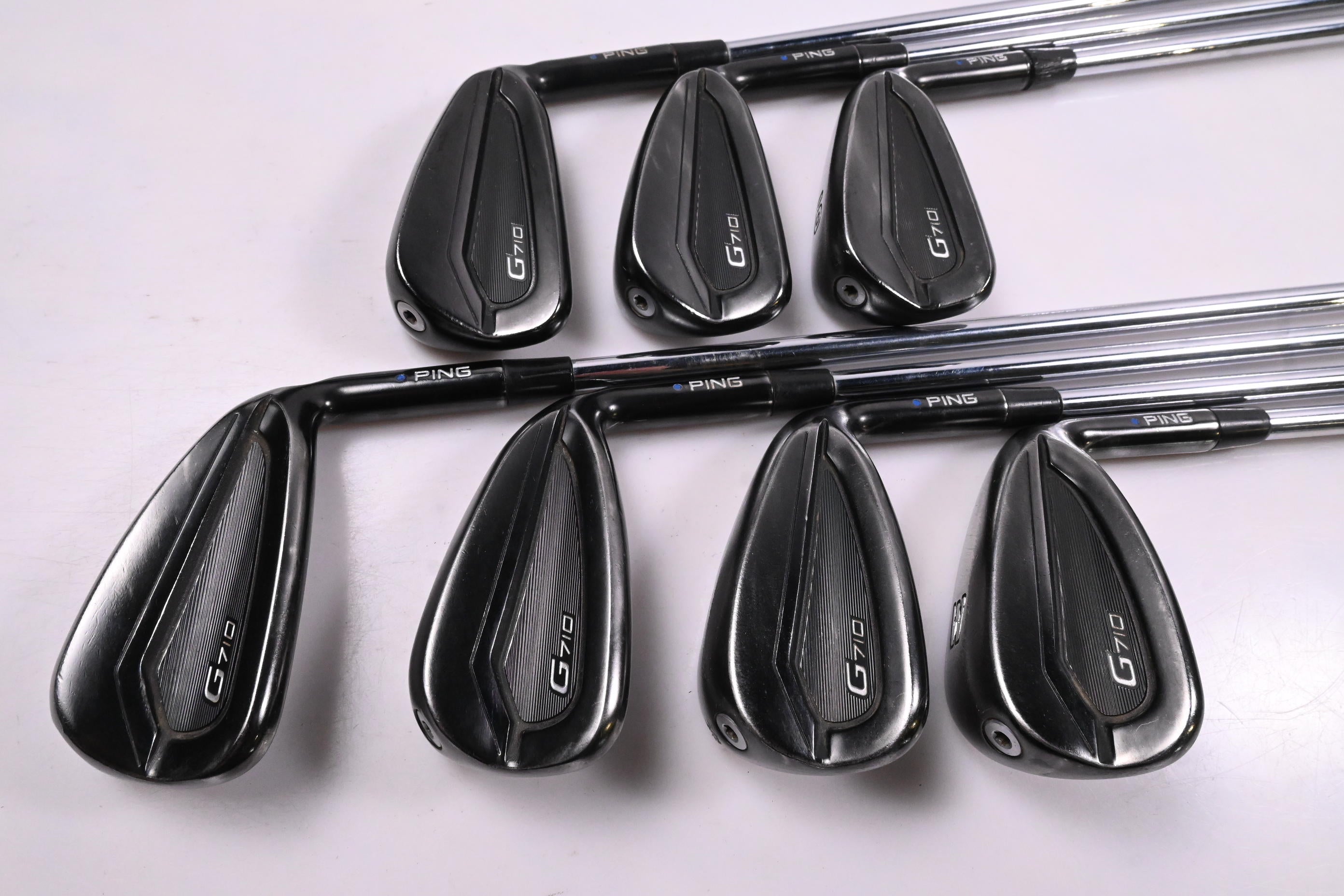 Ping G710 Irons / 4-PW / Blue Dot / Regular Flex Ping AWT 2.0 Shafts