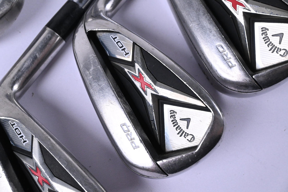 Callaway X Hot Pro Irons / 4-PW / Stiff Flex Project X Rifle 95 Shafts