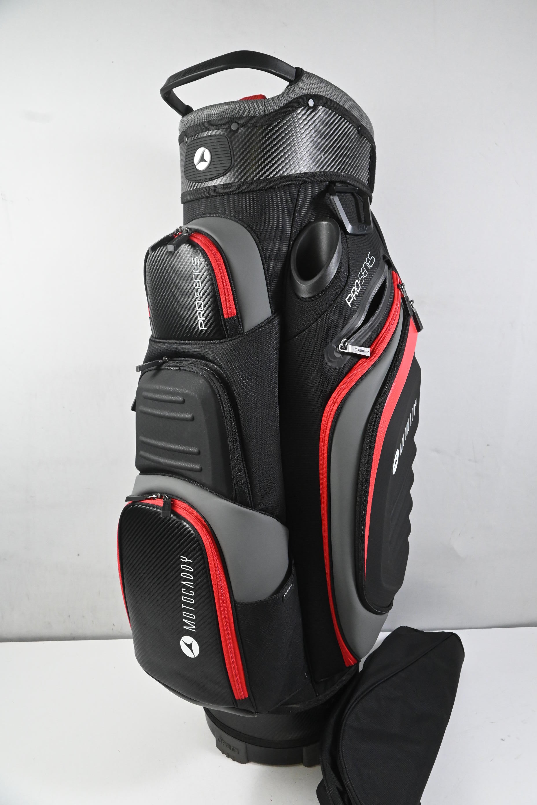 Motocaddy Pro Series Cart Bag / 14-Way Divider / Black, Grey, Red
