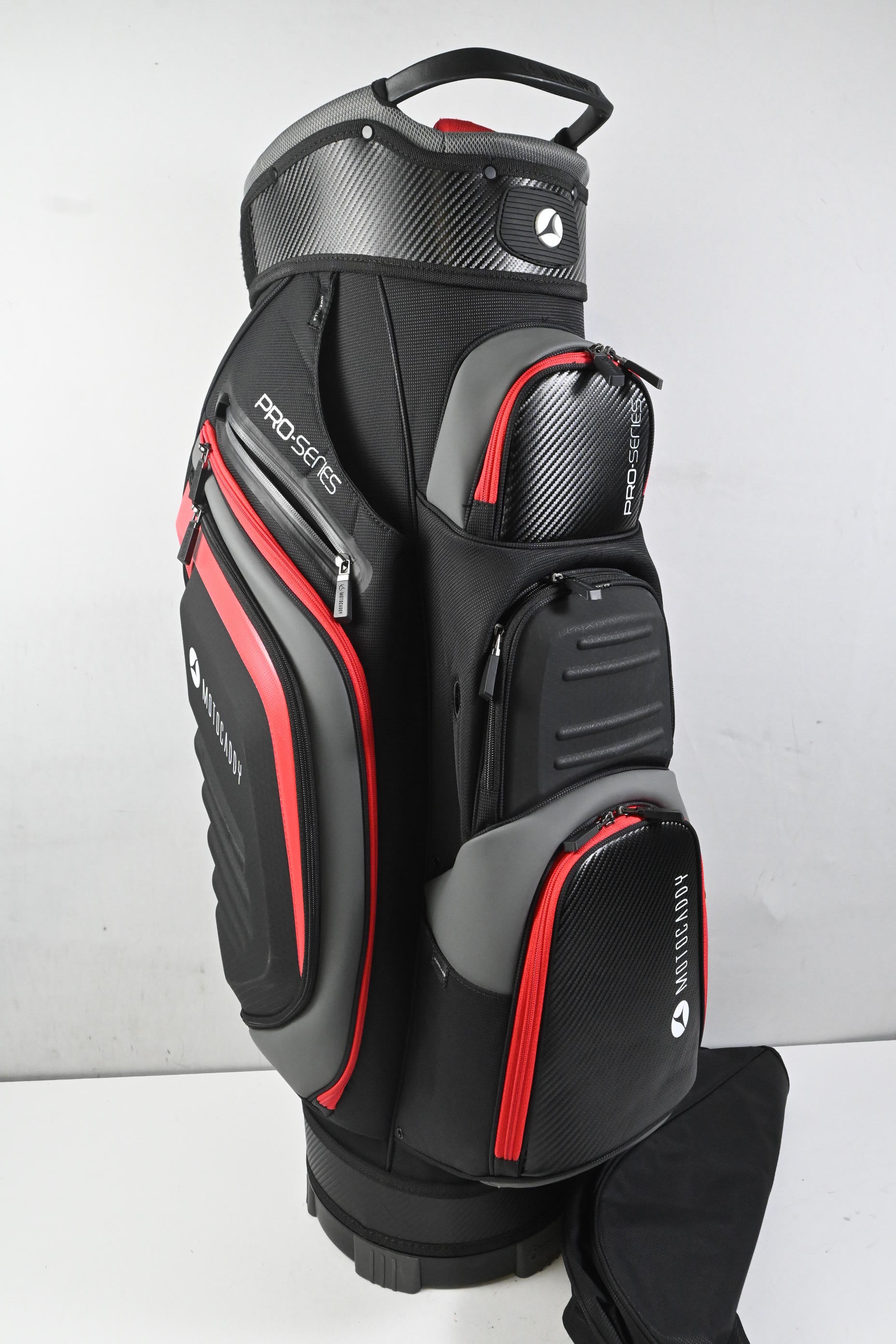 Motocaddy Pro Series Cart Bag / 14-Way Divider / Black, Grey, Red