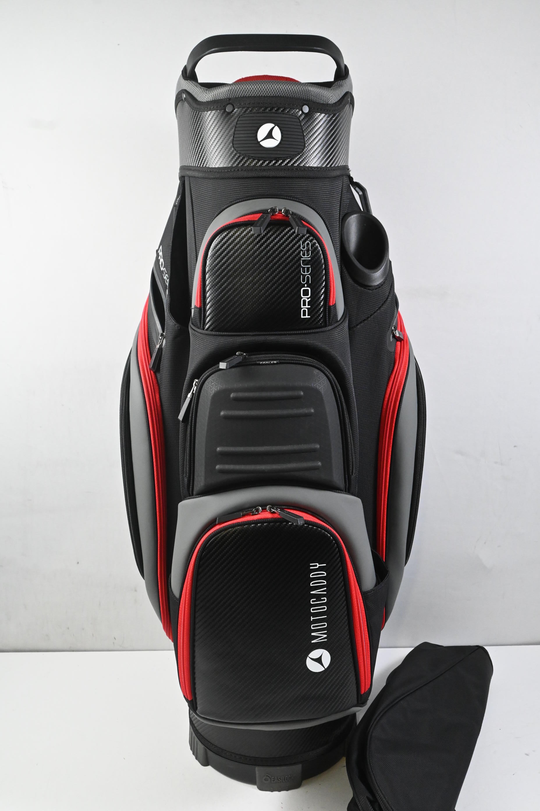 Motocaddy Pro Series Cart Bag / 14-Way Divider / Black, Grey, Red