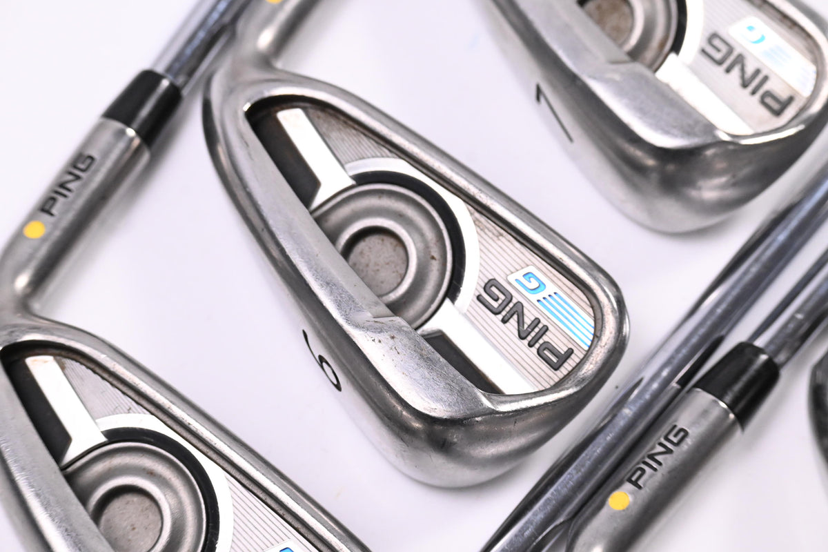 Ping G Series Irons / 5-PW+SW / Yellow Dot / Stiff Flex Ping AWT 2.0 Shafts