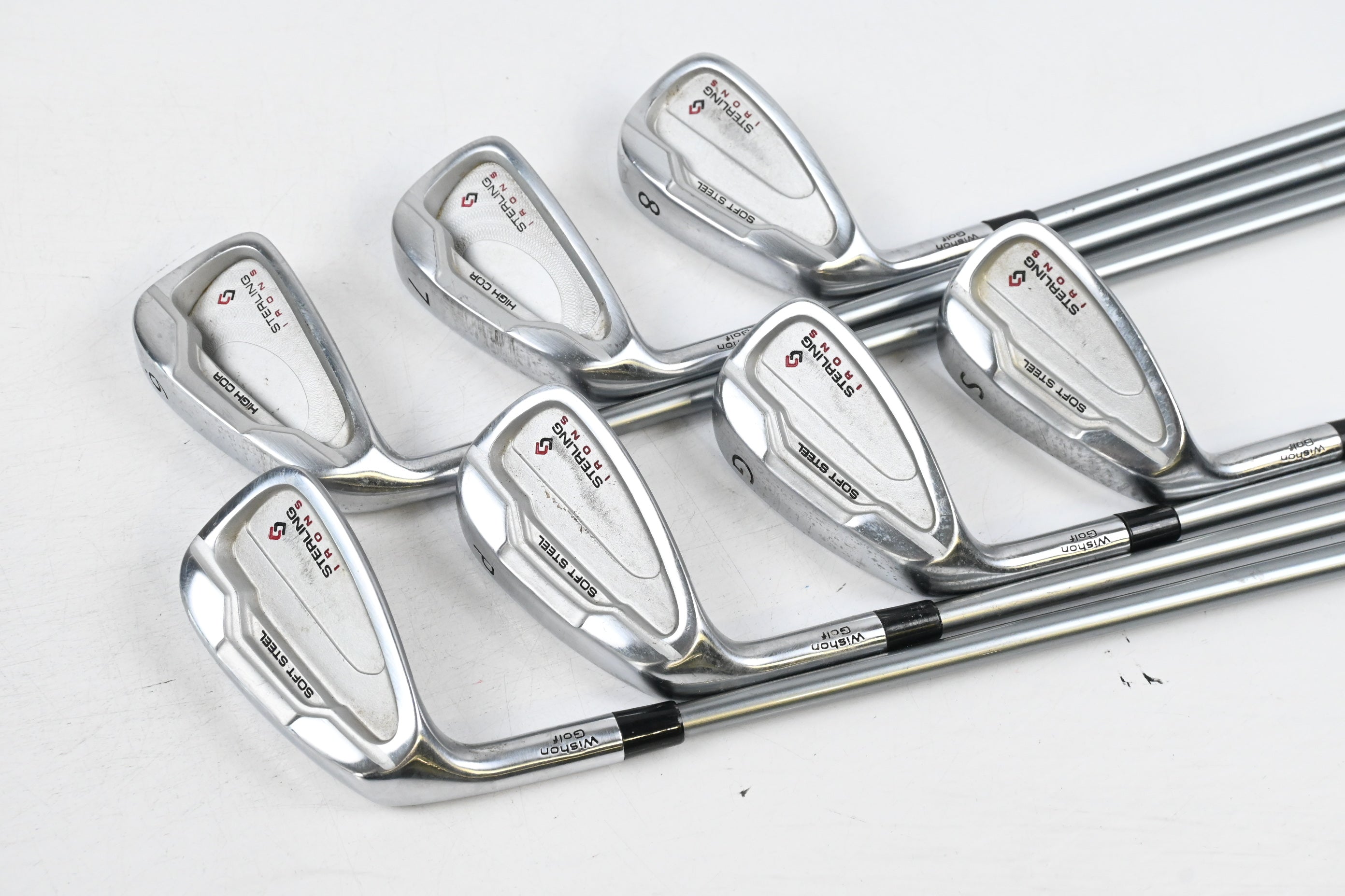 Left Hand Sterling Irons / 6-PW+GW+SW / Stiff Flex Wishon S2S 77 Shafts