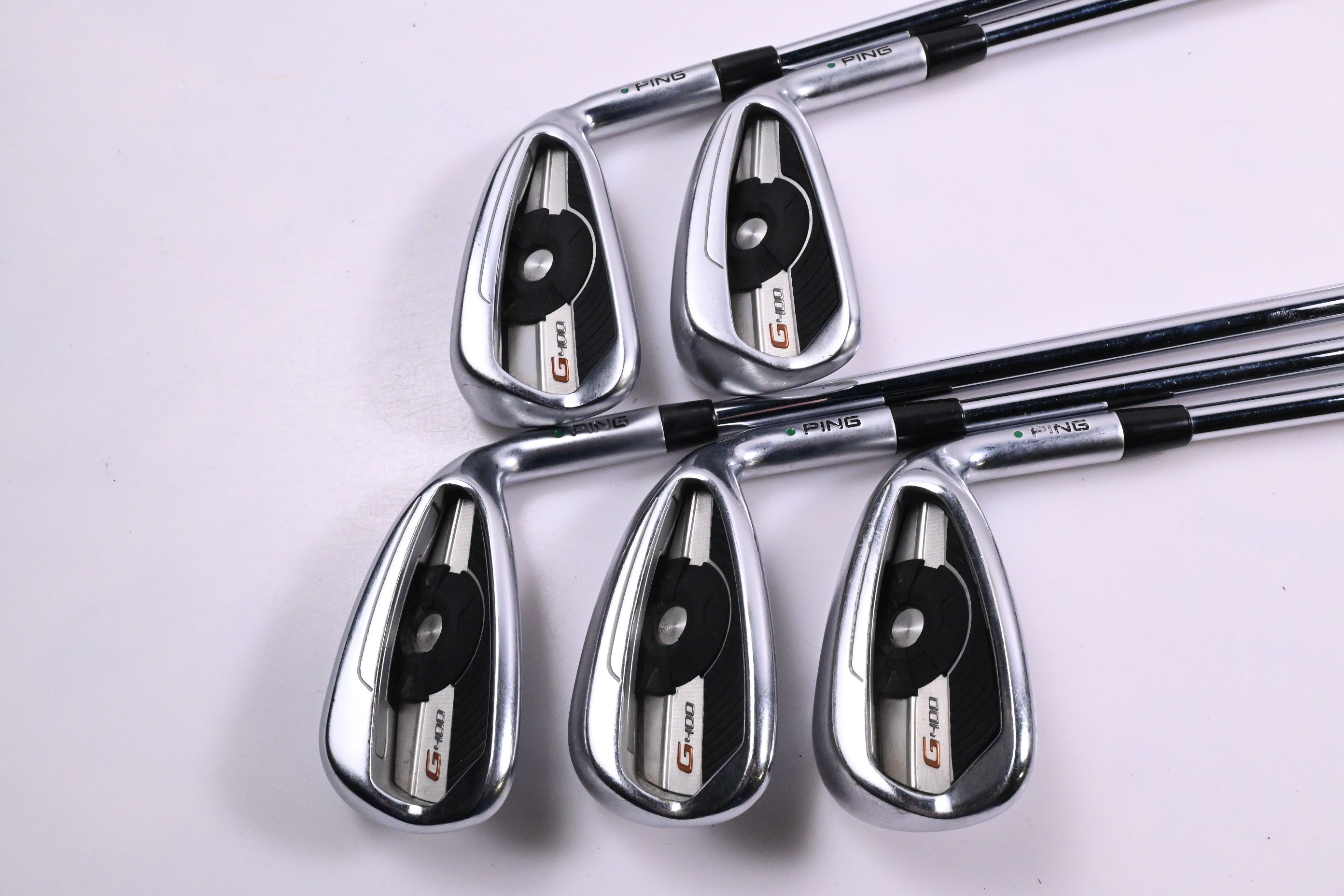 Ping G400 Irons / 6-PW / Green Dot / Regular Flex Dynamic Gold 105 R300 Shafts