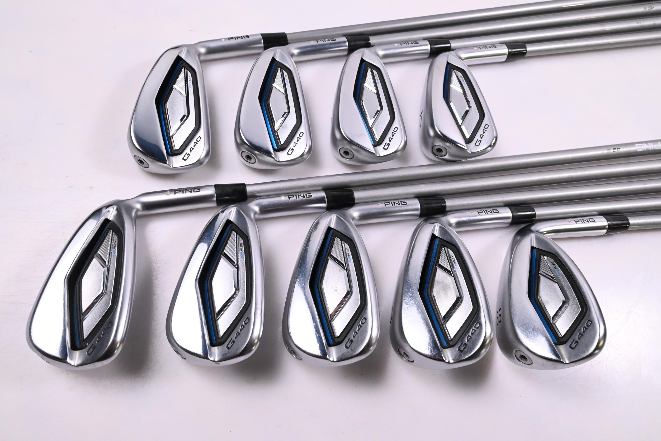 Ping G440 Irons / 4-PW+GW+56° / White Dot / Senior Flex Ping Alta Quick 45